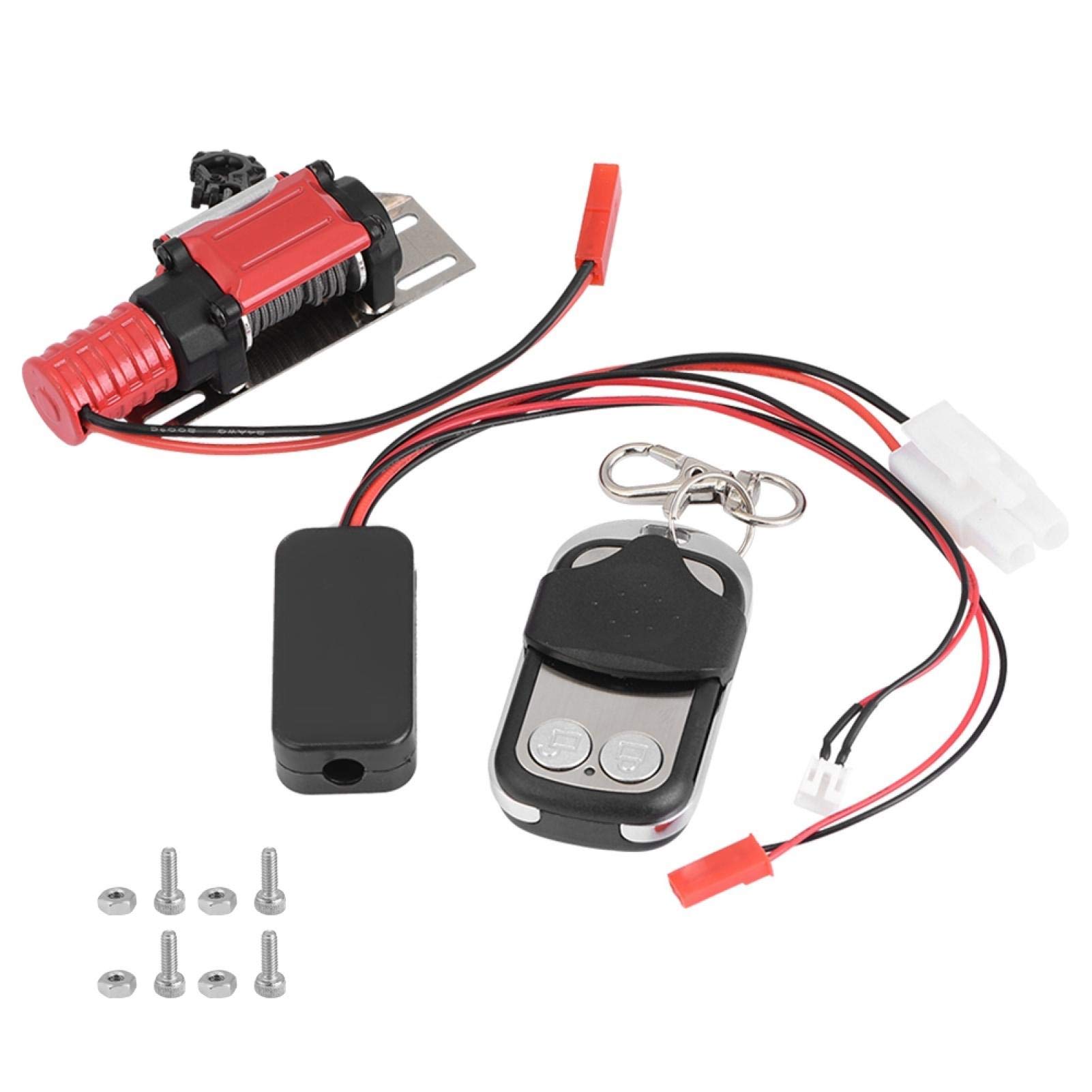 Tomantery Heavy Duty RC Winch for Crawler Cars - 12V Electric Winch with Remote Control, Waterproof & Durable for Off-Road RC Models - Perfect for Rock Crawling, Trail Recovery and RC Vehicle Upgrades