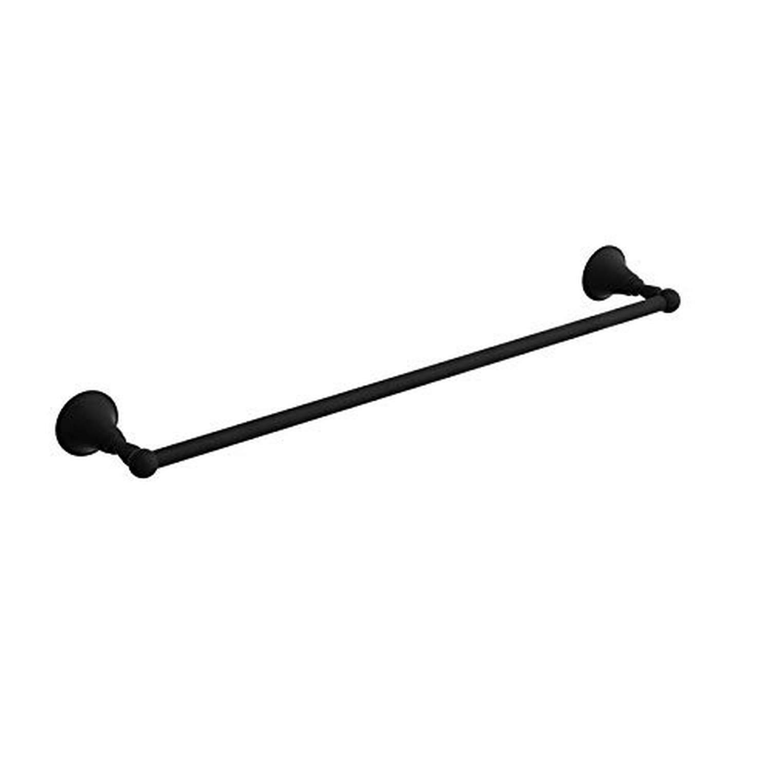 Riobel MM5BK 24 Inch Modern Black Towel Bar - Bathroom & Kitchen Wall Mounted Towel Rack for Spa, Hotel, or Home Decor