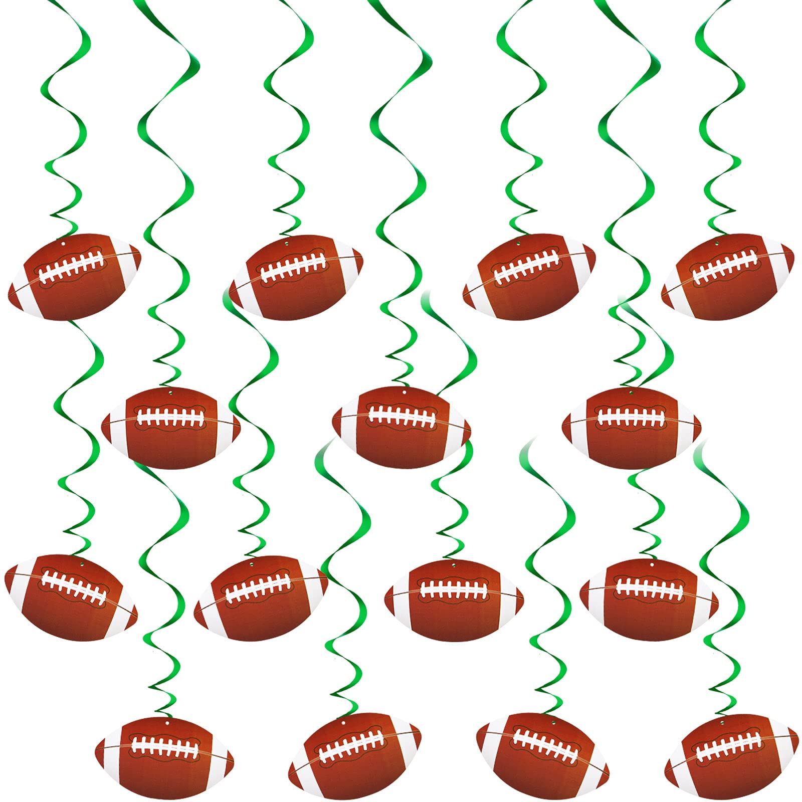 15 Sets Football Birthday Party Decorations 2025 - Game Day Hanging Swirls, Banners & Garland Kit - Sports Theme Backdrop Supplies for Indoor Home, Locker Room & Classroom Decor | Perfect for NFL Parties, Youth Sports Celebrations & School Events