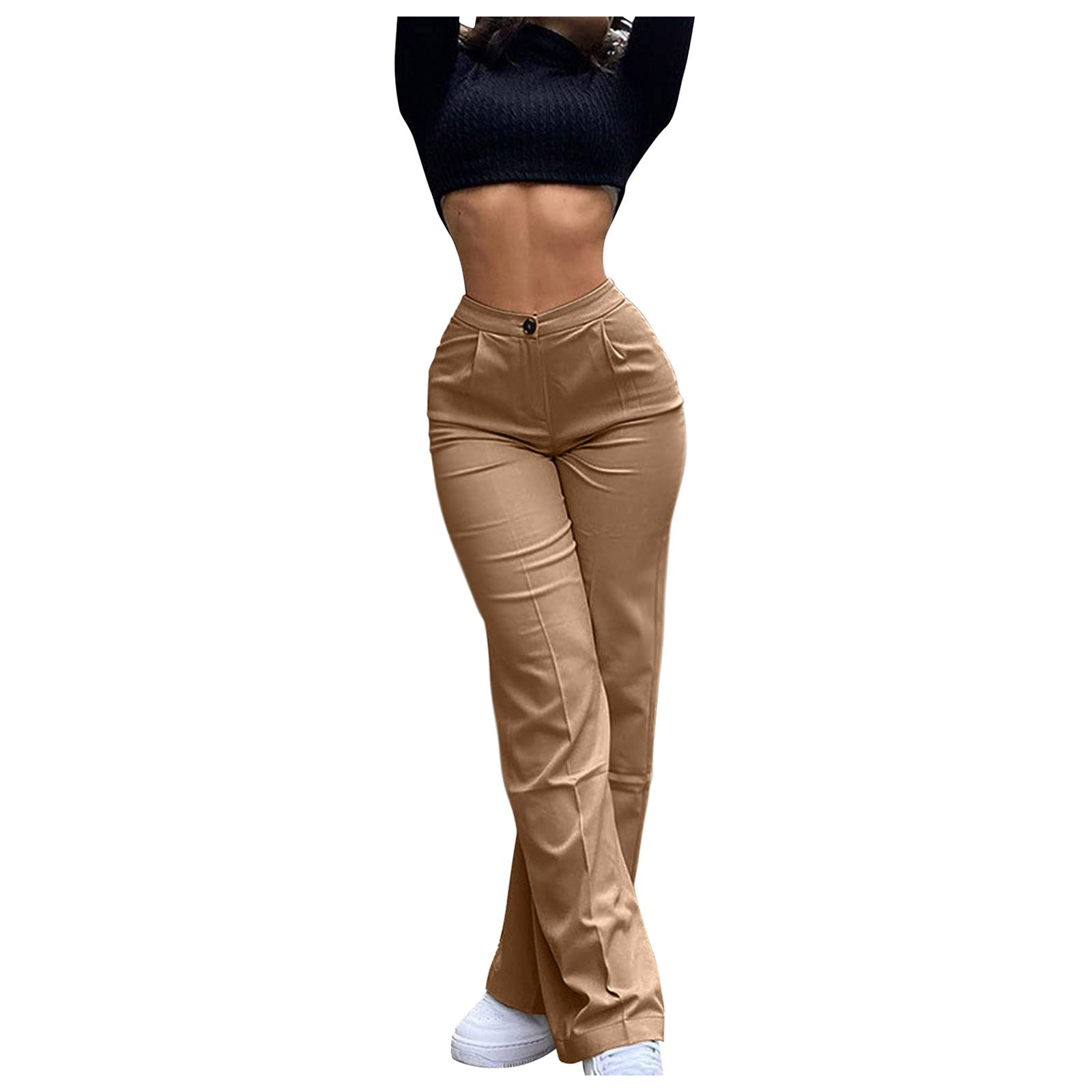 Women's Straight Leg Suit Pants - Professional Office Business Trousers with Stretch for Comfort | Perfect for Work, Business Meetings & Formal Occasions