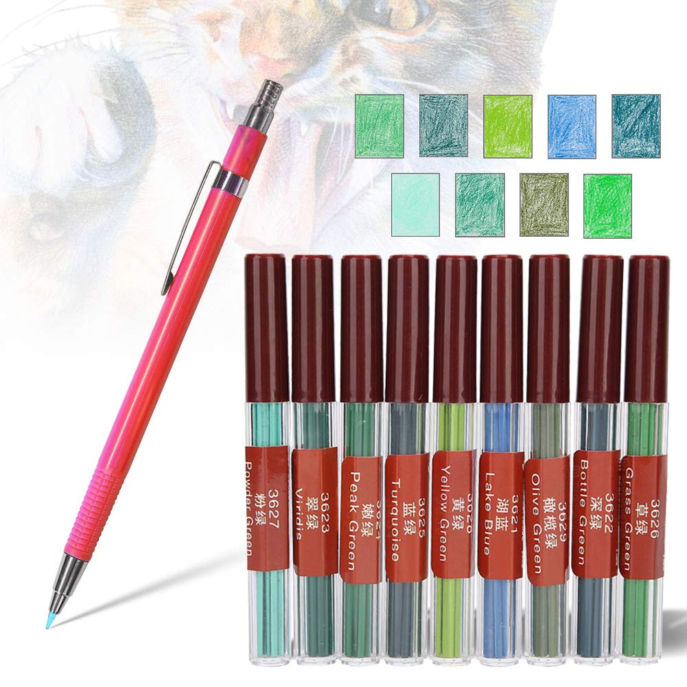 2.0MM Mechanical Pencil Refills - 9 Vibrant Colors (8 Leads Each) | Bold 90mm Colored Pencil Leads for Art, Sketching & Note Taking | Perfect for Artists, Students & Office Use