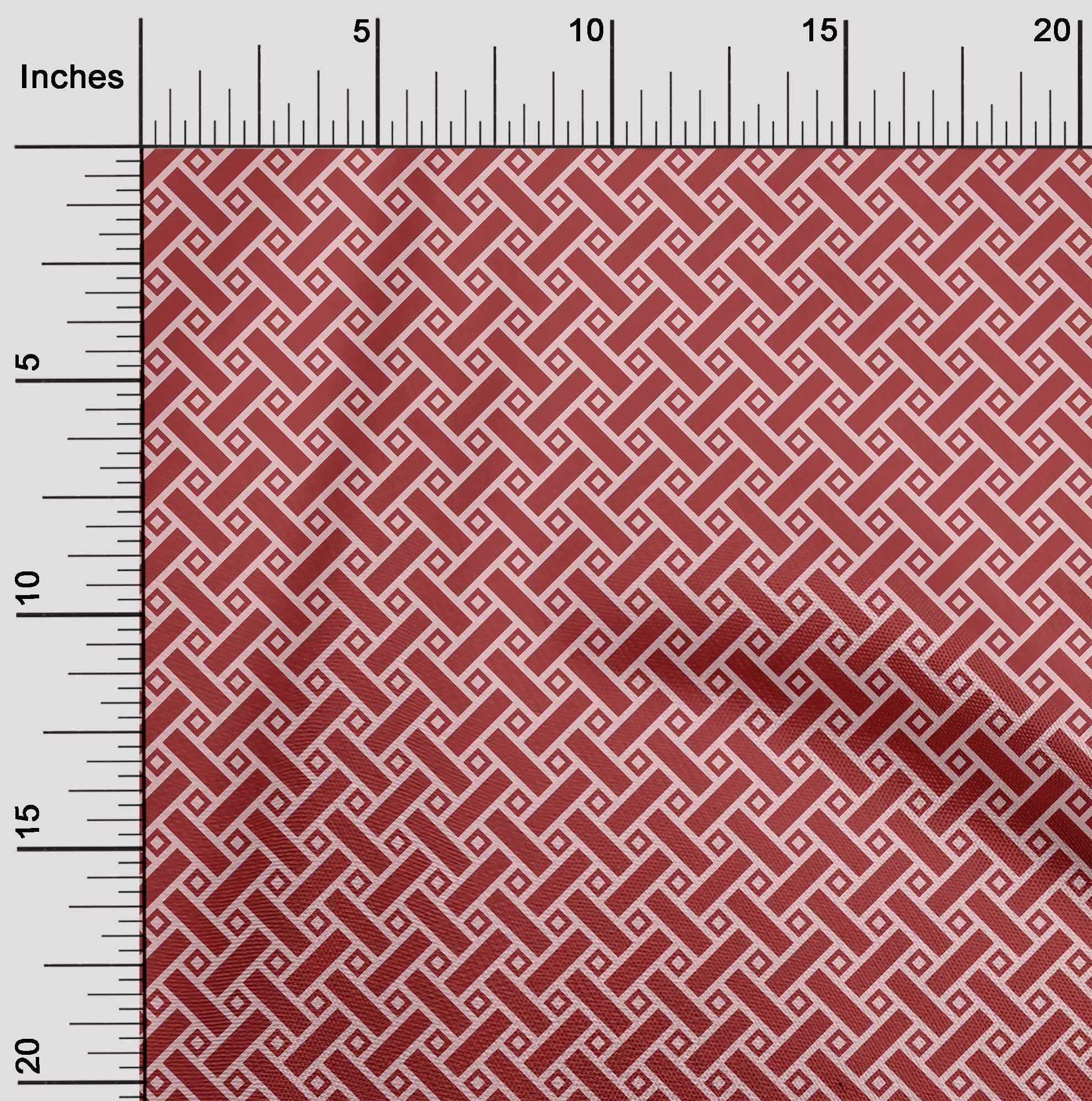 oneOone Polyester Spandex Red Geometric Print Fabric by The Yard - 56 Inch Wide Dress Material (5848) | Perfect for DIY Dresses, Skirts & Home Decor Projects