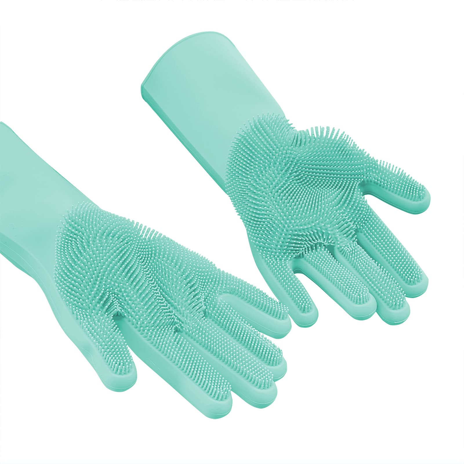 Magic Dish Washing Gloves with Scrubber - Reusable Silicone Cleaning Gloves for Kitchen, Heat Resistant Household Gloves for Washing Dishes, Pots & Pans - Perfect for Daily Chores, Dishwashing & Heavy Duty Cleaning