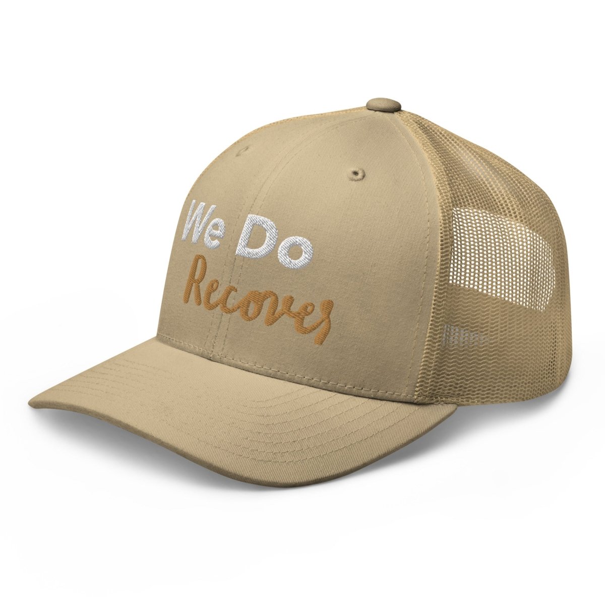 We Do Recover Trucker Cap - Inspirational Recovery Message Hat for Addiction & Sobriety Support - Perfect for 12-Step Meetings, Rehab & Everyday Encouragement