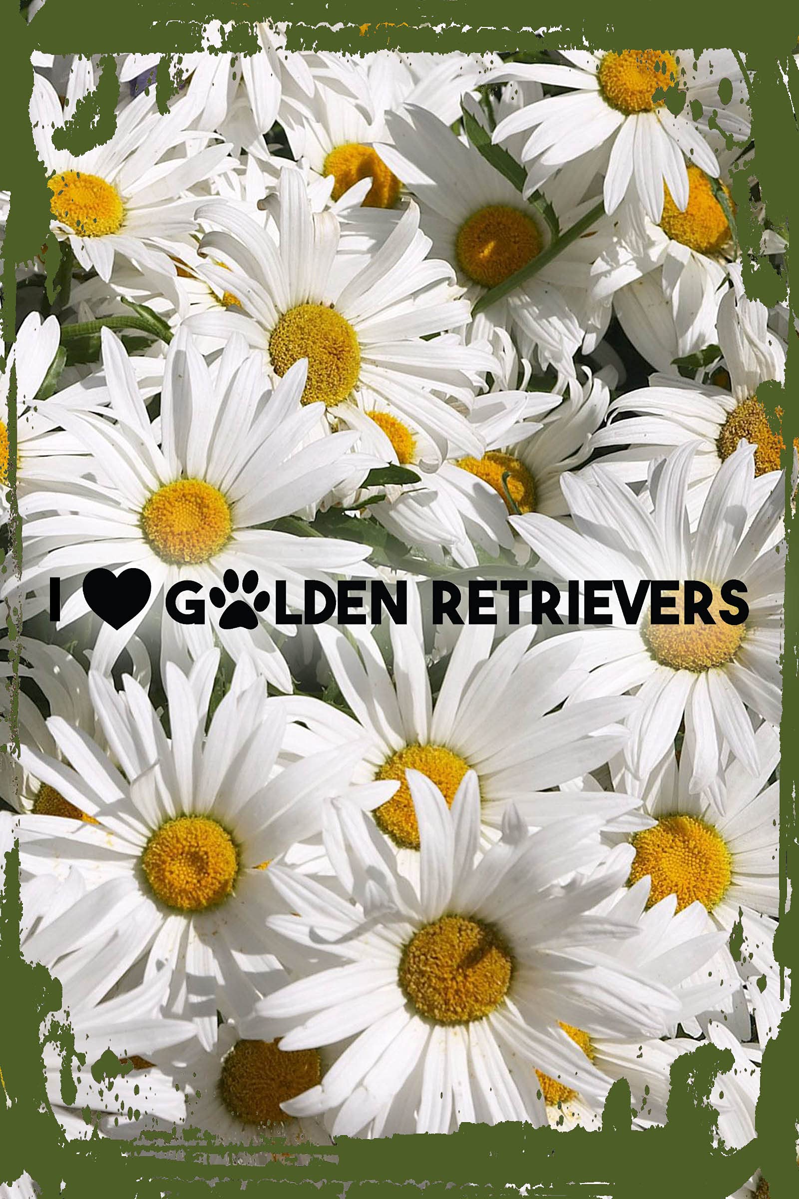 Golden Retriever Lover Daisy Flower Wall Art - 8x12 Inch Funny Pet Owner Gift with Paw Print Design for Dog Lovers | Home Decor, Living Room, Bedroom, Office Wall Sign