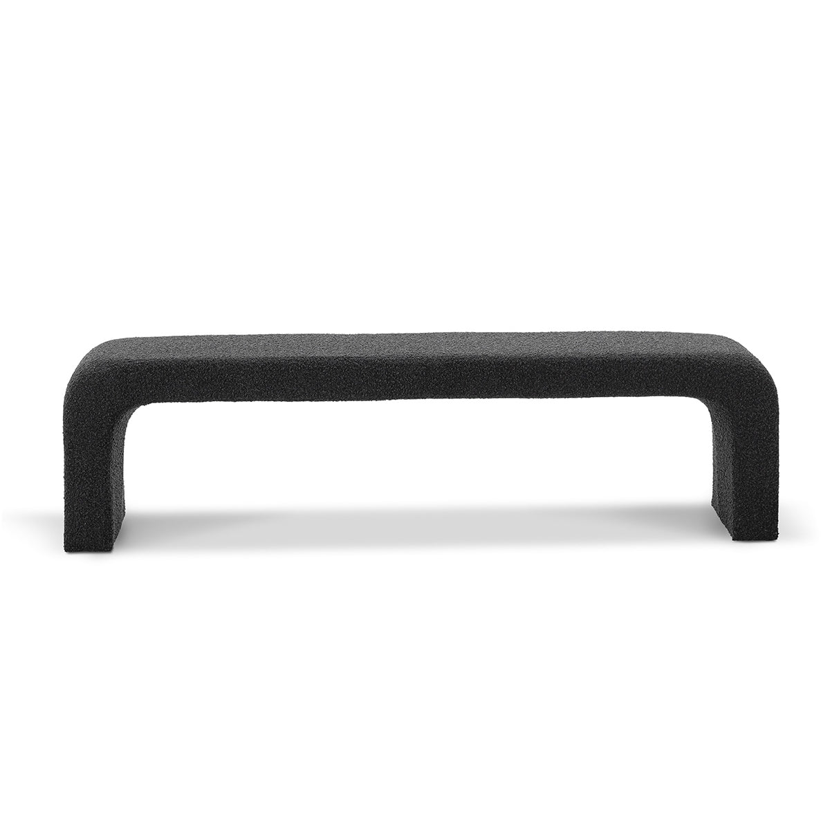 Camille Boucle Arch Bench - Modern Upholstered Accent Bench with Curved Design for Living Room, Bedroom, or Entryway