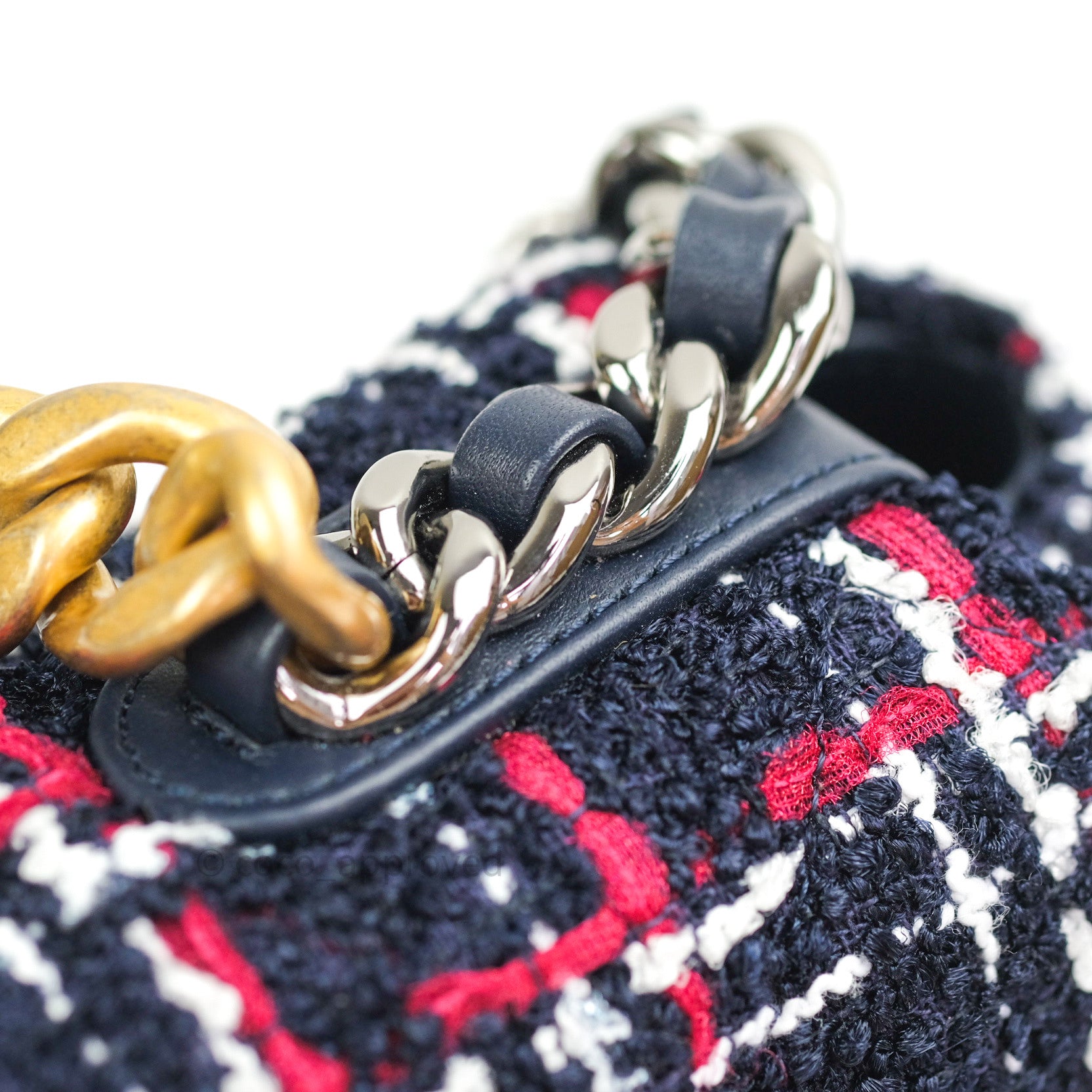 Chanel 19 Small Tweed Handbag in Red & Navy with Mixed Hardware - Luxury Crossbody Bag for Women, Perfect for Parties & Evening Events