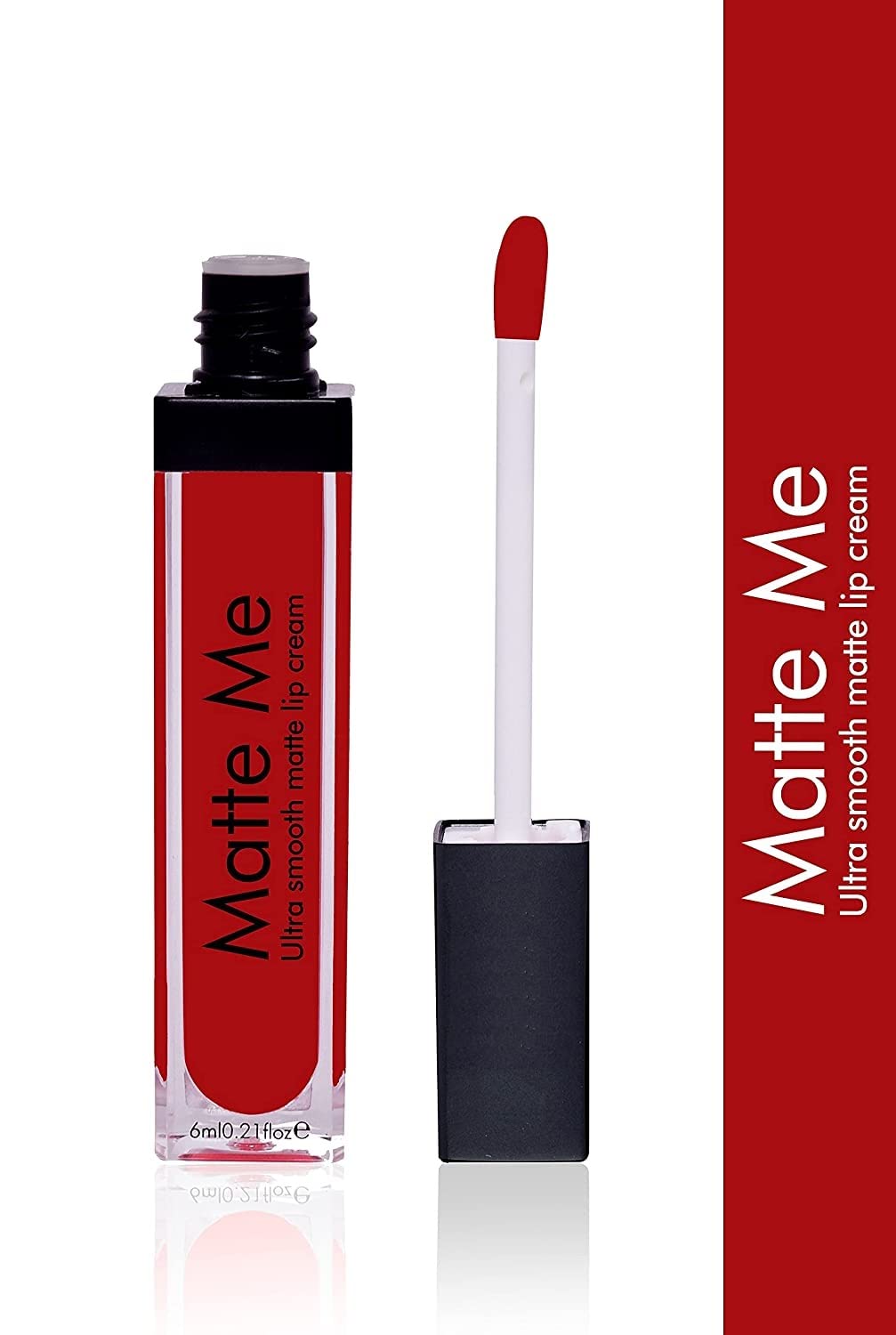 Matte Red Liquid Lipstick with Fan Brush - Long Lasting Waterproof Lip Makeup for Parties, Dates & Special Occasions