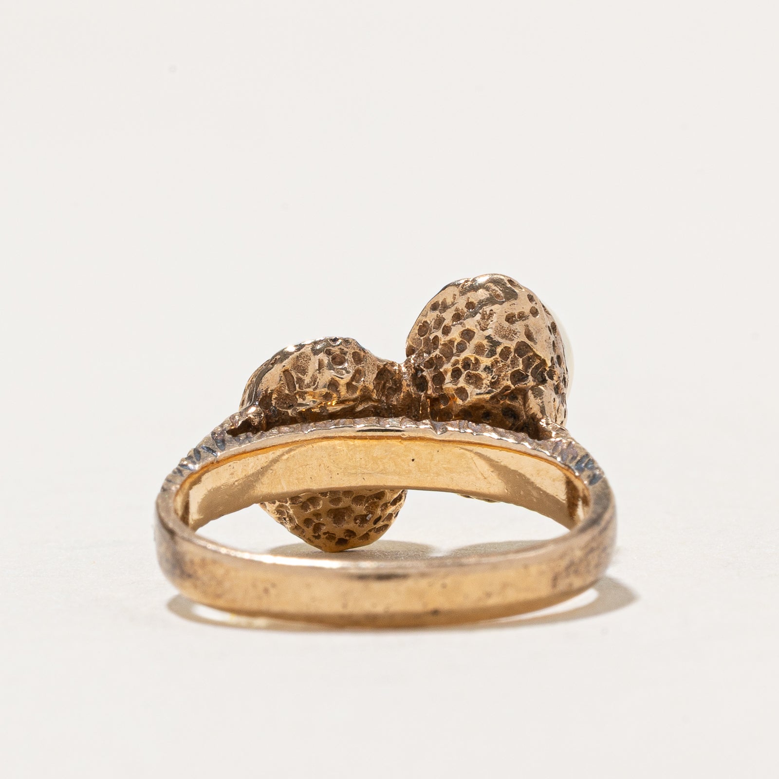 Toi et Moi Pearl Ring - 14K Gold Plated Stackable Ring for Women, Size 4.25 | Perfect for Engagement, Anniversary, Valentine's Day Gift & Everyday Elegance