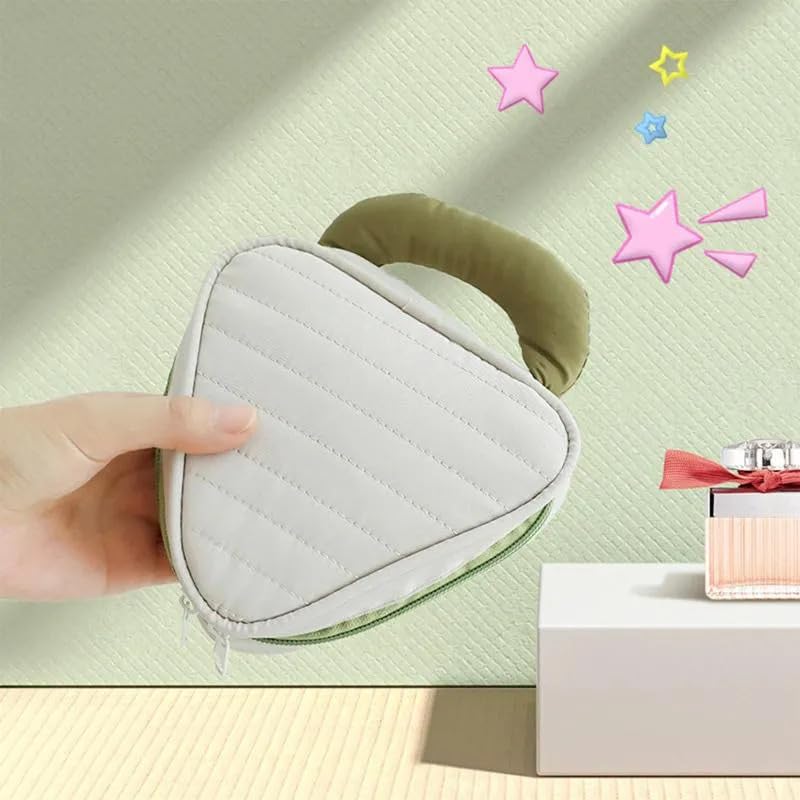 House of Quirk Travel Makeup Organizer - Portable Cosmetic & Toiletry Bag with Handle, Macaron Grey - Perfect for Vacation, Gym & Daily Organization