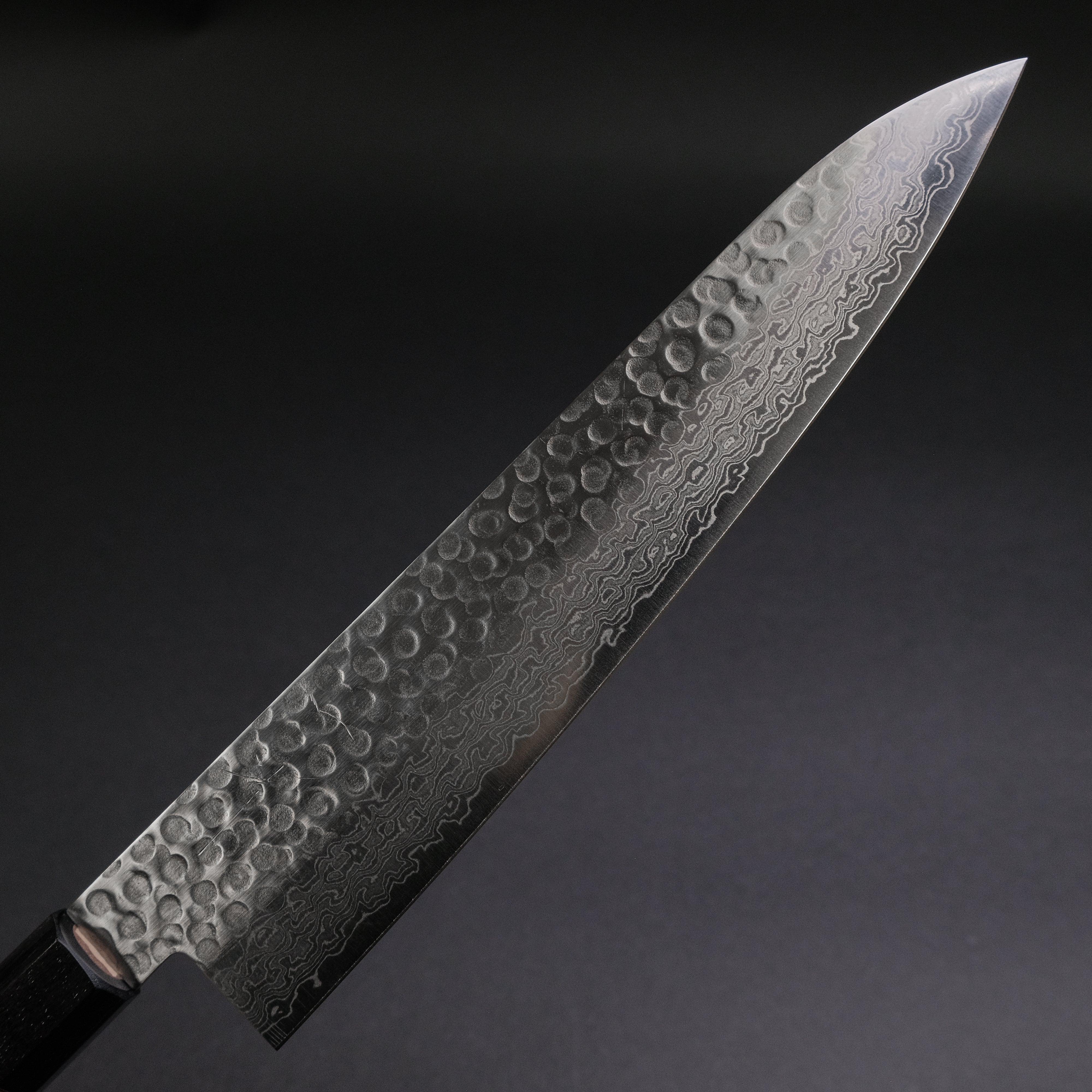 Hitohira HG Tsuchime Damascus Gyuto 240mm Japanese Chef Knife with Walnut Handle - Perfect for Sushi, Meat Slicing & Professional Kitchen Use