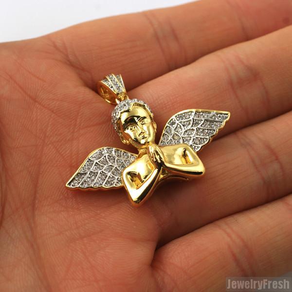14K Gold Praying Angel Pendant with Lab-Grown Diamond - Elegant Religious Jewelry for Women, Perfect for Gifts, Church, and Special Occasions