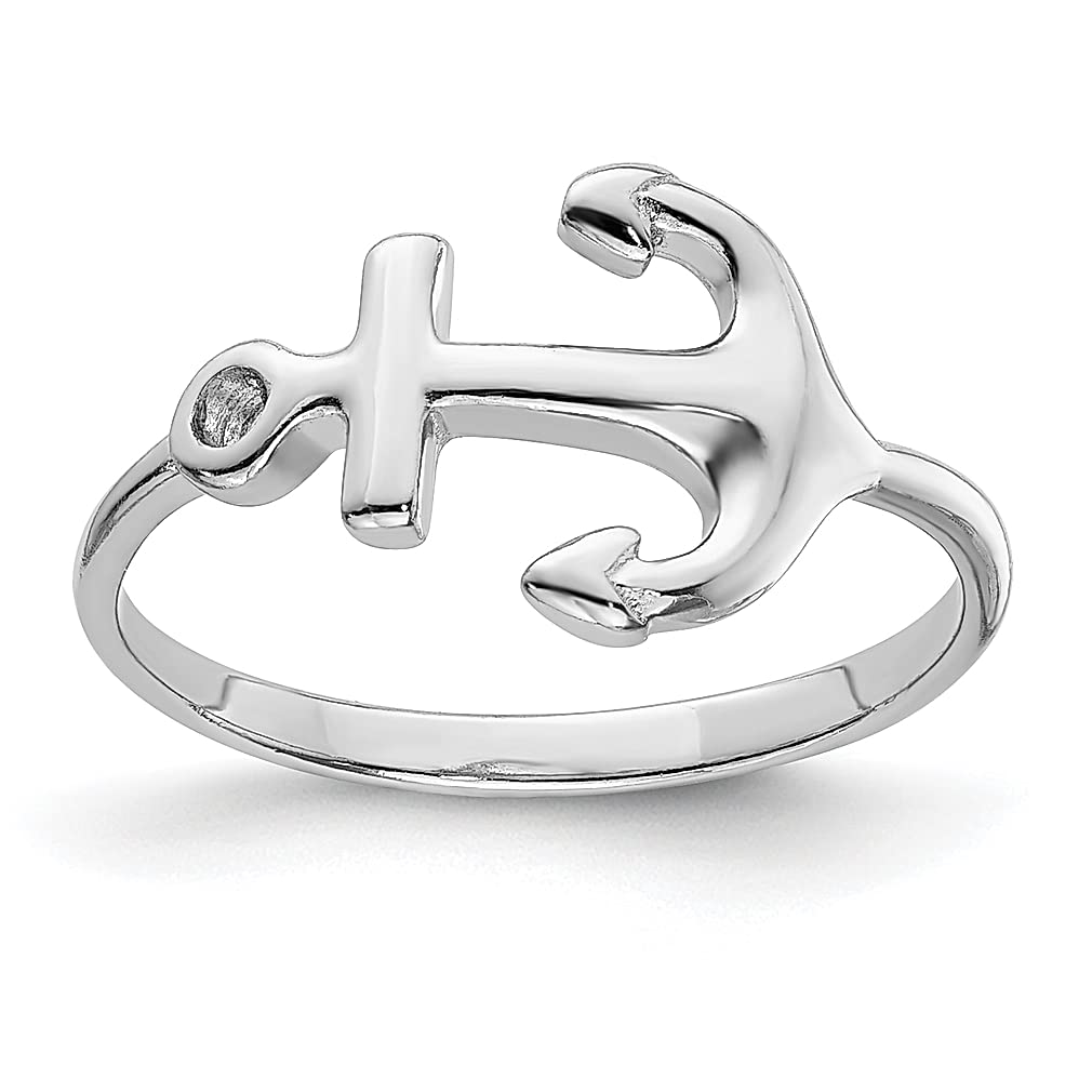 925 Sterling Silver Nautical Anchor Ring for Women - Perfect Marine Jewelry Gift for Sailors & Beach Lovers