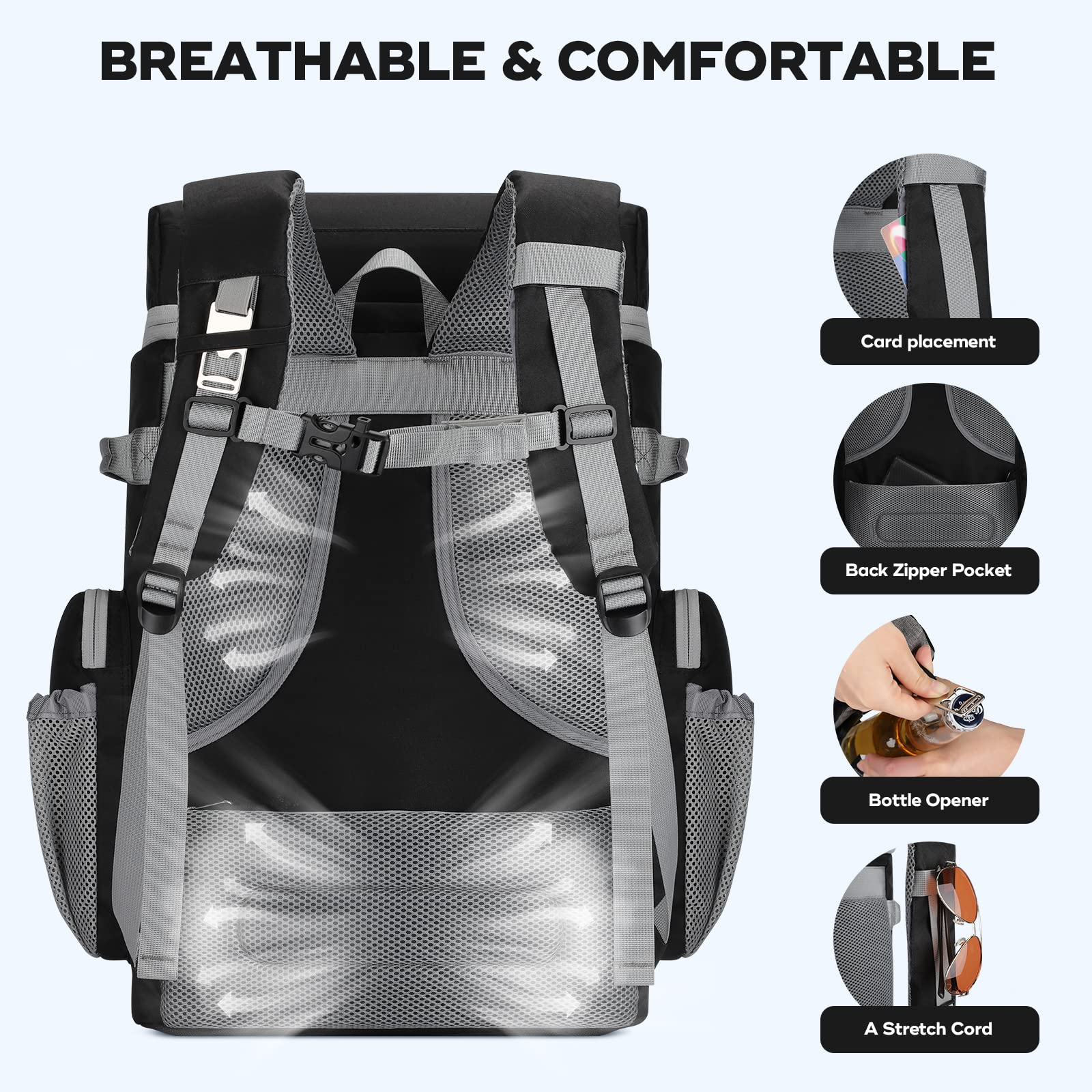 **Maelstrom 50 Can Insulated Cooler Backpack - Leakproof, Waterproof & Lightweight Soft Cooler Bag for Beach, Picnic, Camping & Outdoor Activities - Large Capacity Lunch Backpack for Men & Women**