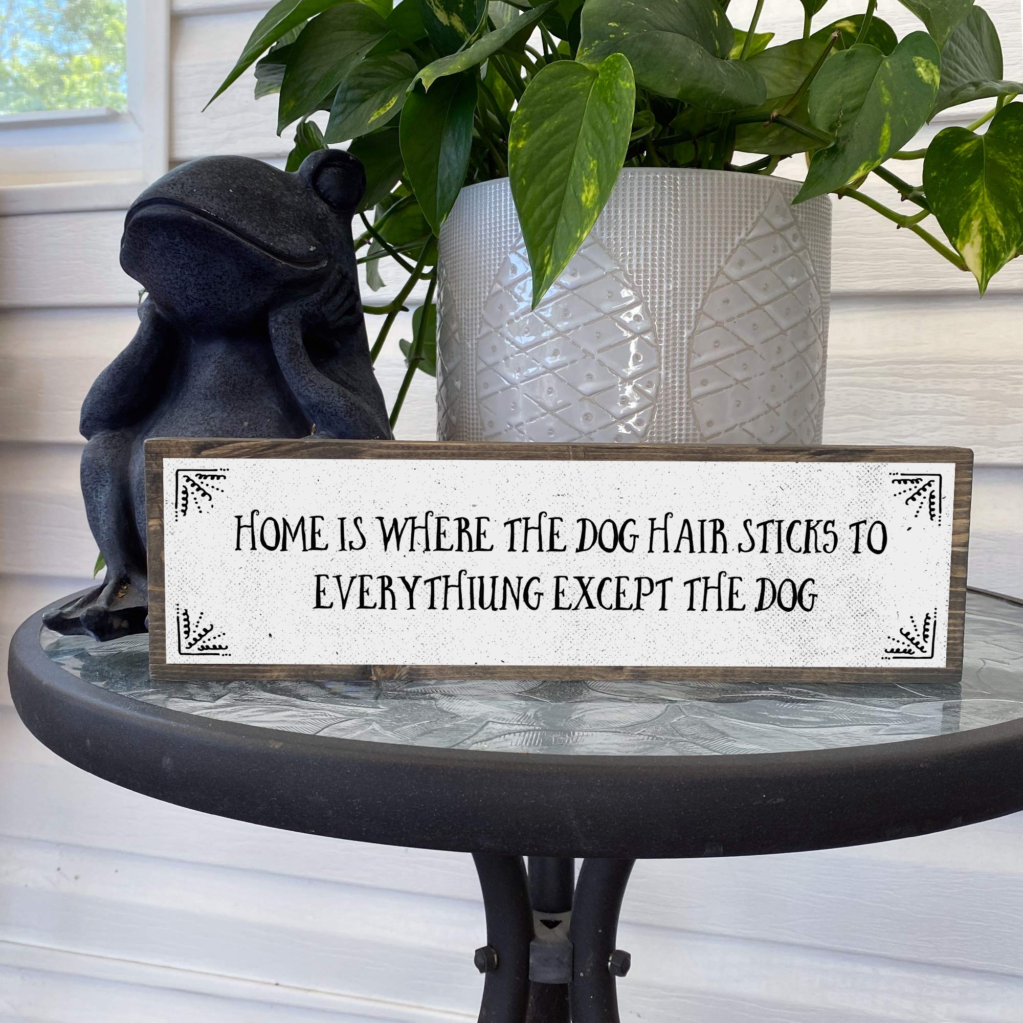 Handmade Rustic Metal & Wood Dog Sign - Cute Farmhouse Wall Decor for Dog Lovers - Perfect Pet Gift for Home, Living Room, or Office Decorations