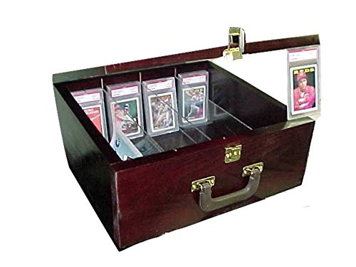 Premium Wooden Baseball Card Storage Box - Holds Graded & Ungraded Trading Cards - Organize & Protect Your Sports Card Collection - Perfect for Collectors, Display & Home Decor