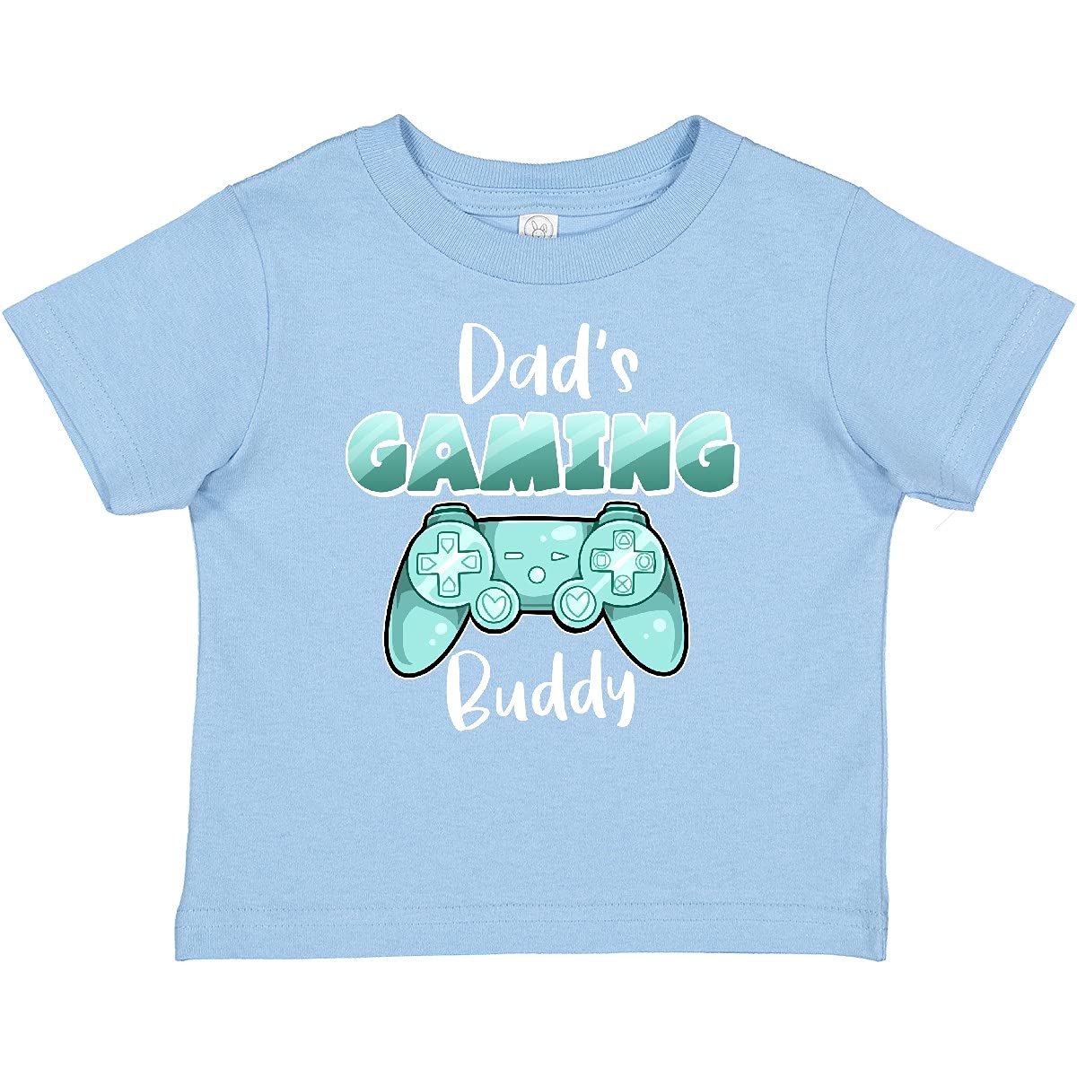 Inktastic Dad's Gaming Buddy - Aqua Controller Graphic Baby T-Shirt | Cute Gamer Dad & Baby Matching Outfit | Perfect for Father's Day, Gaming Parties & Family Photos