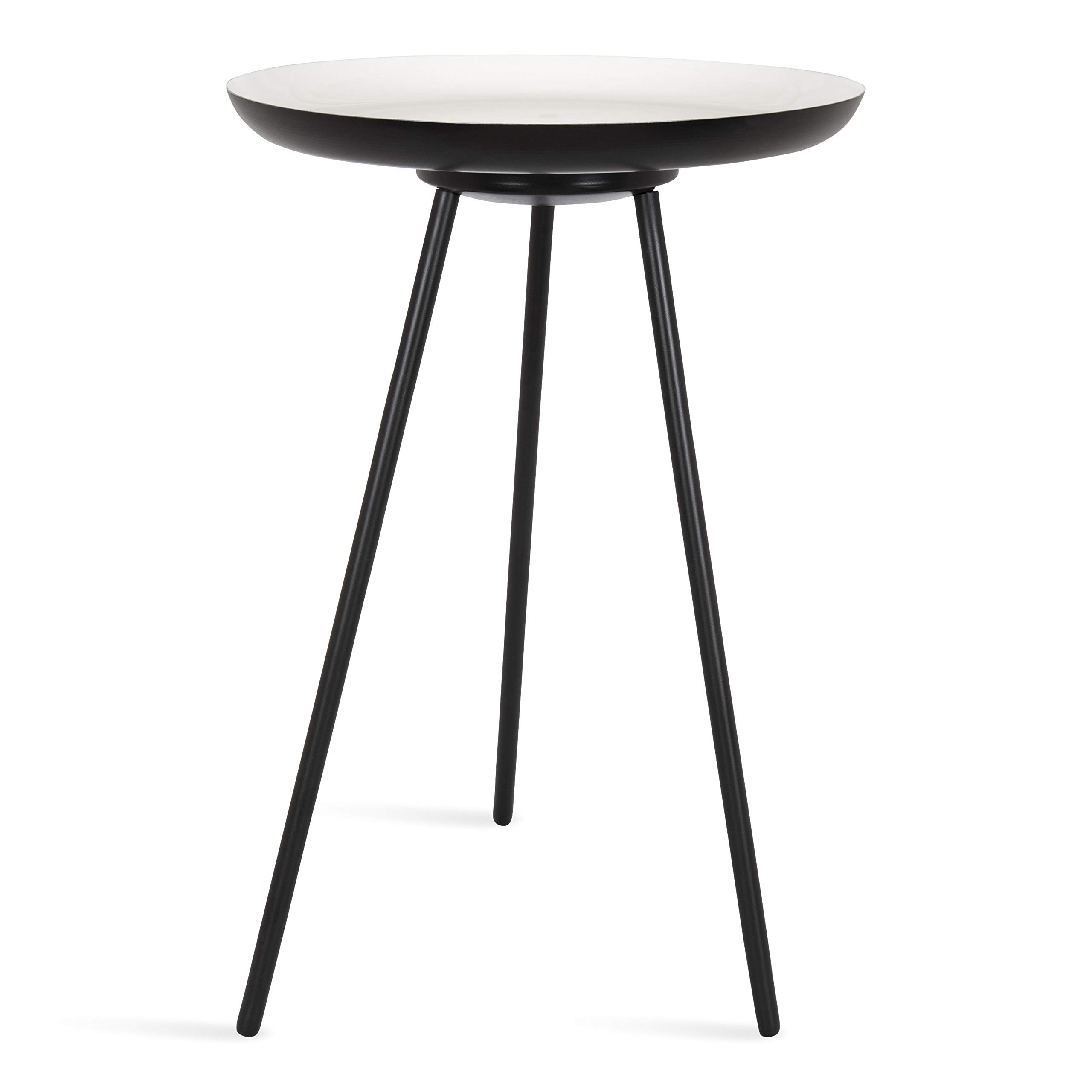 Kate & Laurel Laranya Modern Side Table - 15x15x22.5 Inch White & Black End Table - Perfect for Living Room, Bedroom, Office - Great as Sofa Side Table, Nightstand or Decorative Accent Piece
