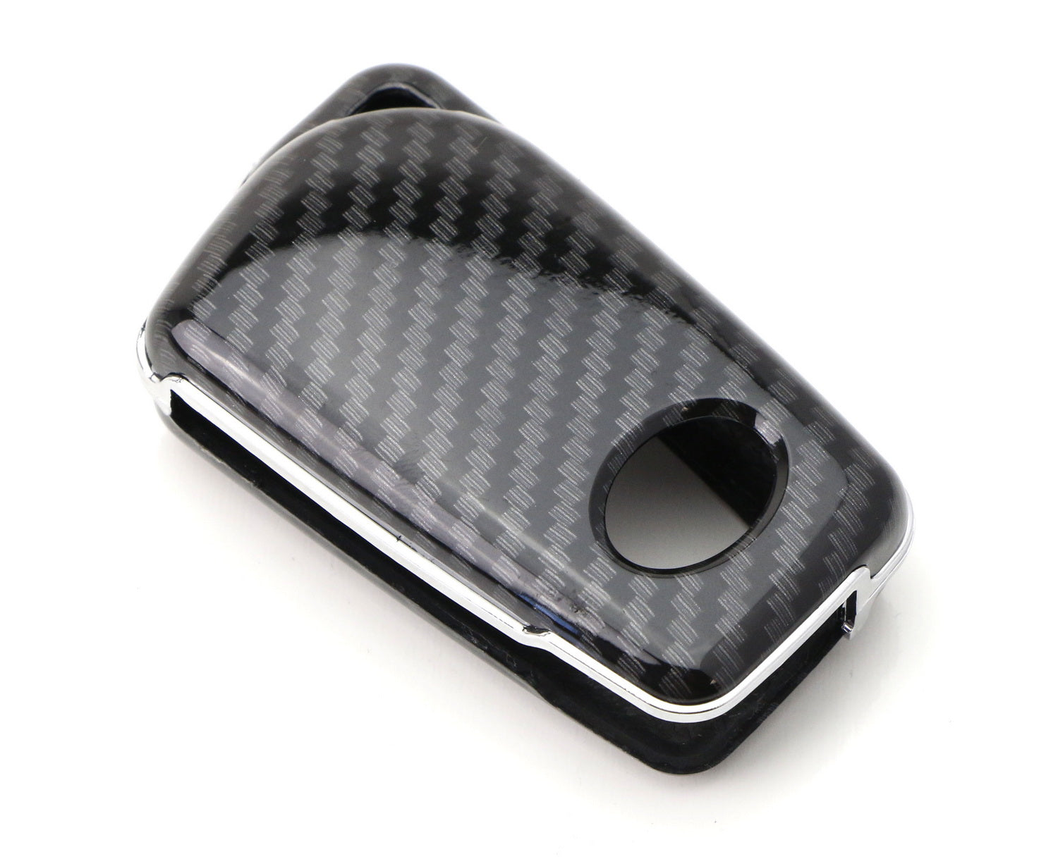 Black Carbon Fiber Key Fob Cover for 2018-2023 Toyota Camry - Flip Blade Key Shell Replacement - Premium Protection & Style Upgrade for Car Keys