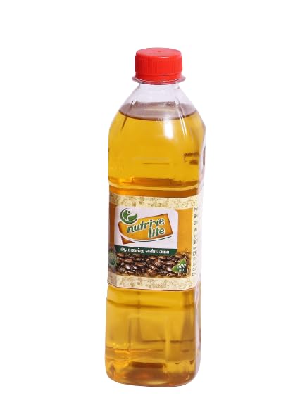 Nutrive Lite Organic Castor Oil for Hair Growth, Skin & Nail Care - 100% Pure, Cold-Pressed, Natural, No Mineral Oil or Preservatives - 250ml/500ml - Promotes Stronger Hair & Healthy Skin for Daily Beauty Routine