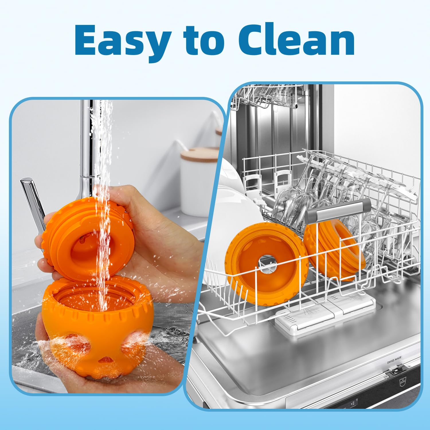 Durable Skull-Shaped Treat Dispensing Dog Toy for Large Dogs - Anxiety Relief, Boredom Buster, Easy to Clean (Orange) - Perfect for Indoor Play, Training Rewards & Mental Stimulation