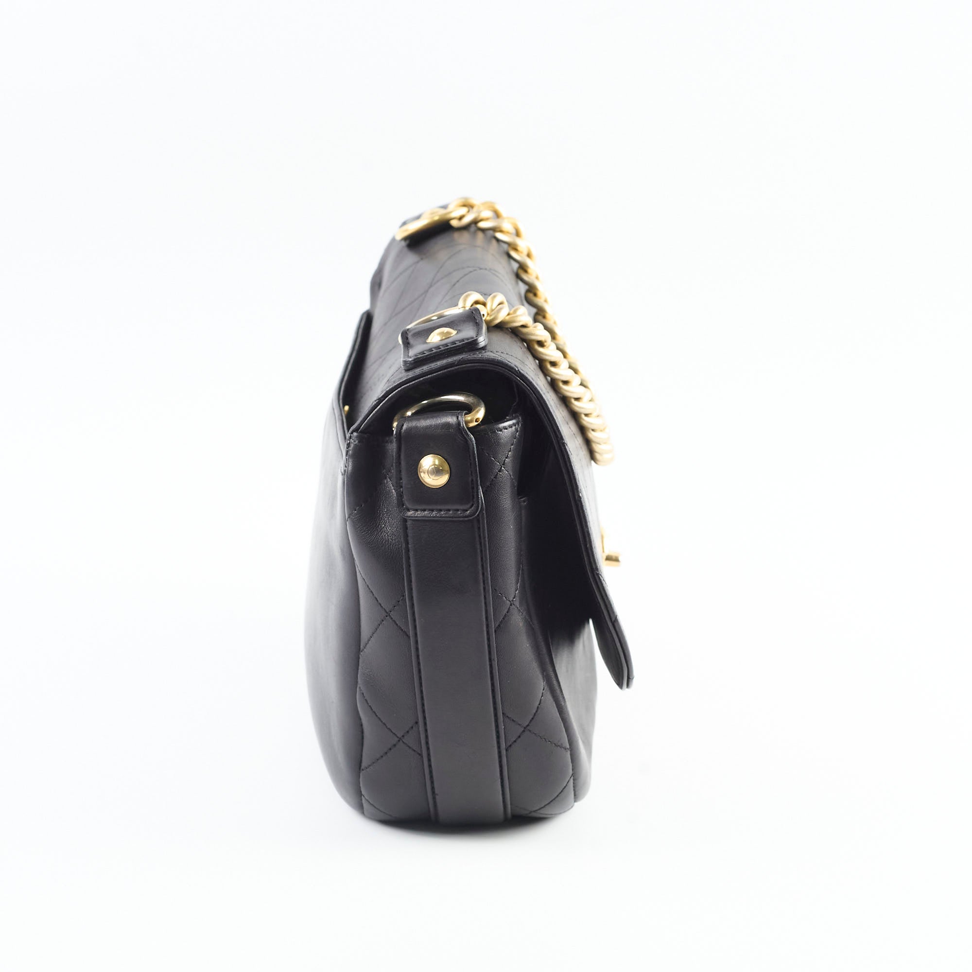 Chanel Paris in Rome Stitched Messenger Bag - Black Crossbody Purse for Women | Perfect for Work, Travel & Everyday Use