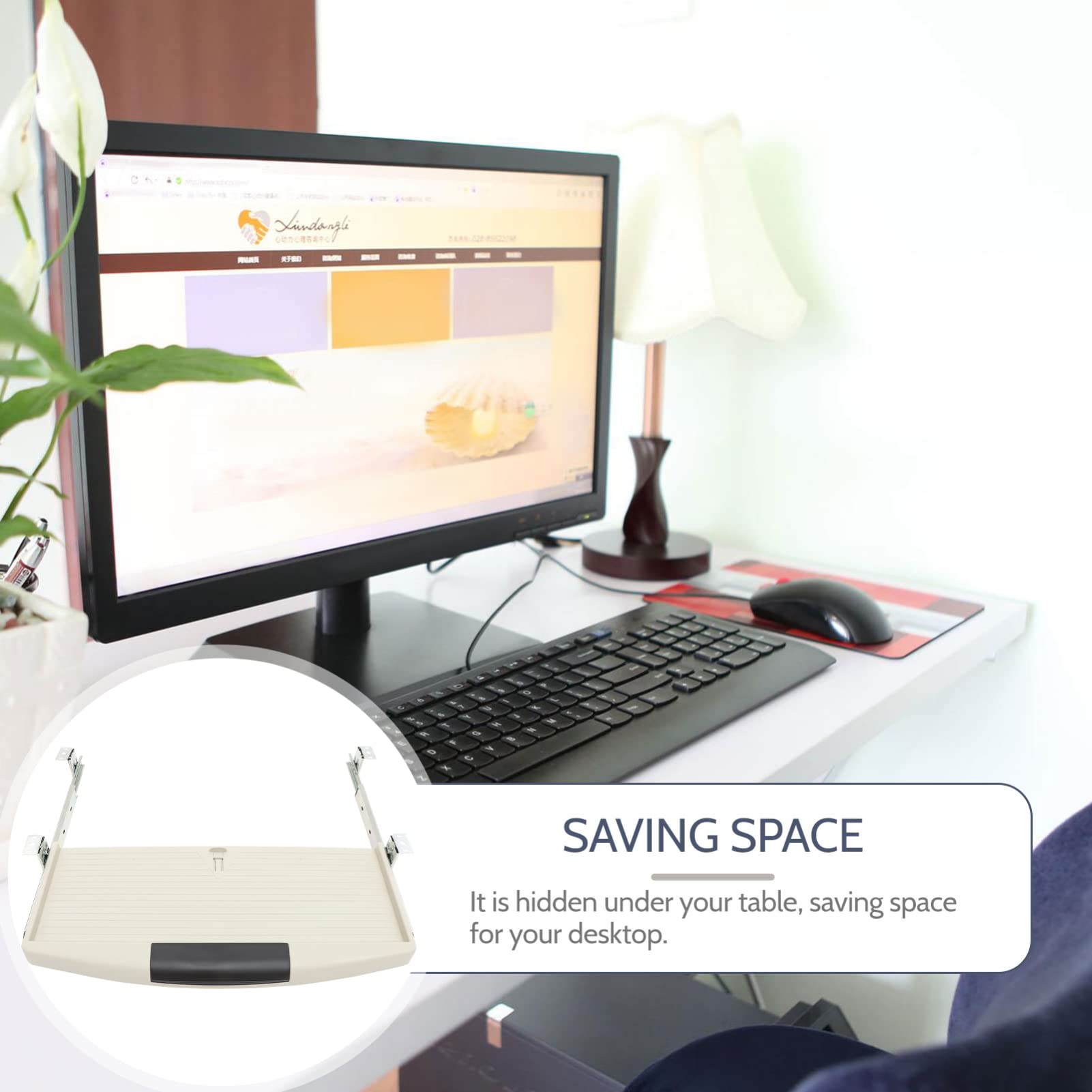 MAGICLULU Under Desk Keyboard Tray - Adjustable Computer Keyboard Holder & Storage Drawer for Office, Gaming & Home Workspace - Space Saving Desk Organizer for PC, Laptop & Workstation Accessories