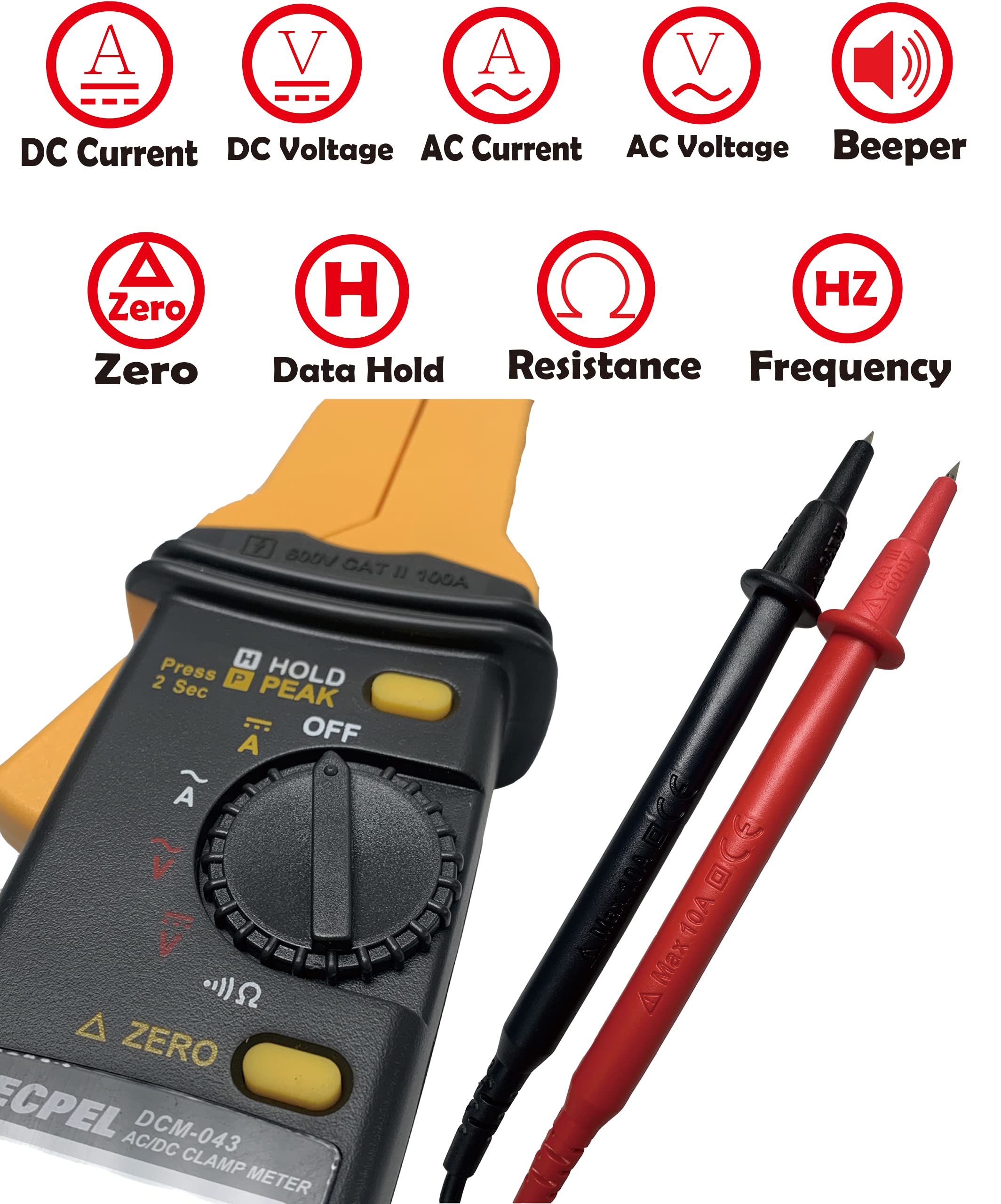 DCM-043 Digital AC/DC Clamp Meter - High Precision 1mA Resolution Clamp Transmitter for Electrical Testing (Ideal for HVAC, Industrial Maintenance & Home Electrical Work)