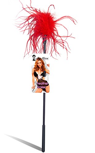Sensual Electric Lingerie Lux Fetish Feather Tickler for Couples - Soft Red Feather Massager for Romantic Nights & Intimate Play