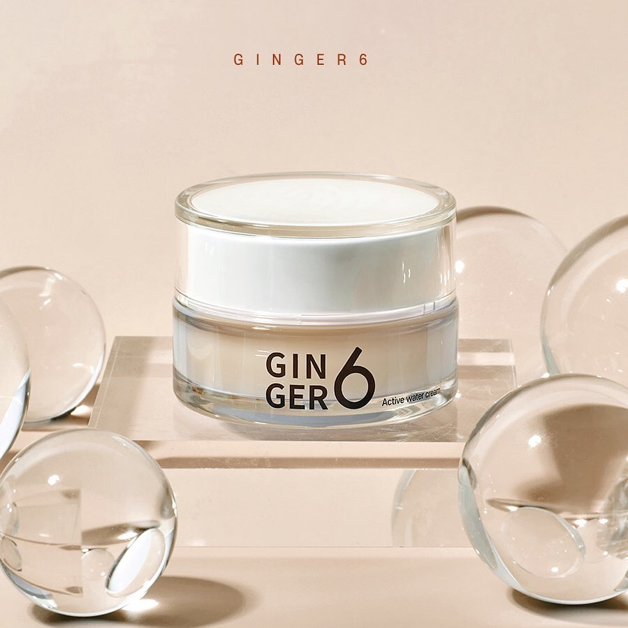 Ginger6 Active Water Cream 50ml - Hydrating Moisturizer for Dry Skin | Day & Night Face Cream for Women & Men | Perfect for Daily Skincare Routine & Travel