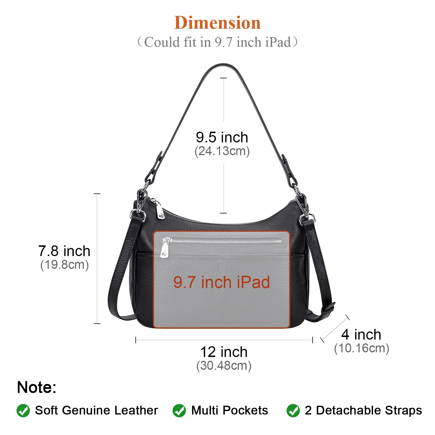 Premium Soft Leather Crossbody Bags for Women - Multi-Pocket Shoulder Purse & Messenger Bag - Stylish Everyday Carry for Work, Travel & Shopping