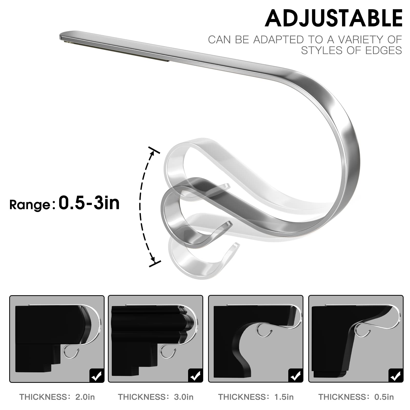 8 Pack Christmas Stocking Holders - Heavy Duty Metal Mantel Hangers for Fireplace, Holiday Decorations - Perfect for Xmas Tree, Gift Exchange & Festive Home Decor