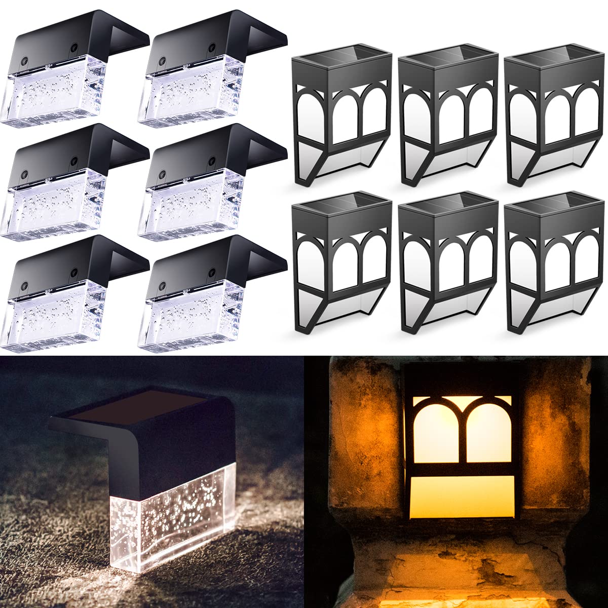 Solar Powered Deck Lights - Waterproof Outdoor Fence Post Lights for Garden, Patio, Pathway - Auto On/Off at Night - Perfect for Landscape, Backyard, Driveway Lighting