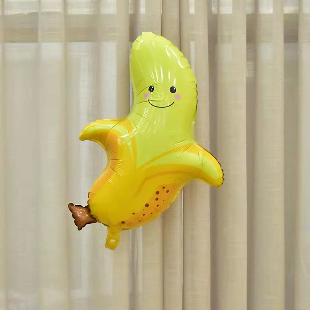 28 Inch Banana Foil Mylar Balloons (5PCS) - Fun Fruit-Themed Party Decorations for Baby Showers, Birthday Parties & Tropical Events - Durable & Vibrant Balloon Supplies