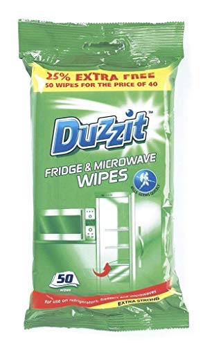 Duzzit Refrigerator & Microwave Cleaning Wipes - 40 Count | Disinfecting & Deodorizing Wipes for Kitchen Appliances | Safe for Stainless Steel & Plastic Surfaces | Perfect for Quick Cleanups & Deep Cleaning
