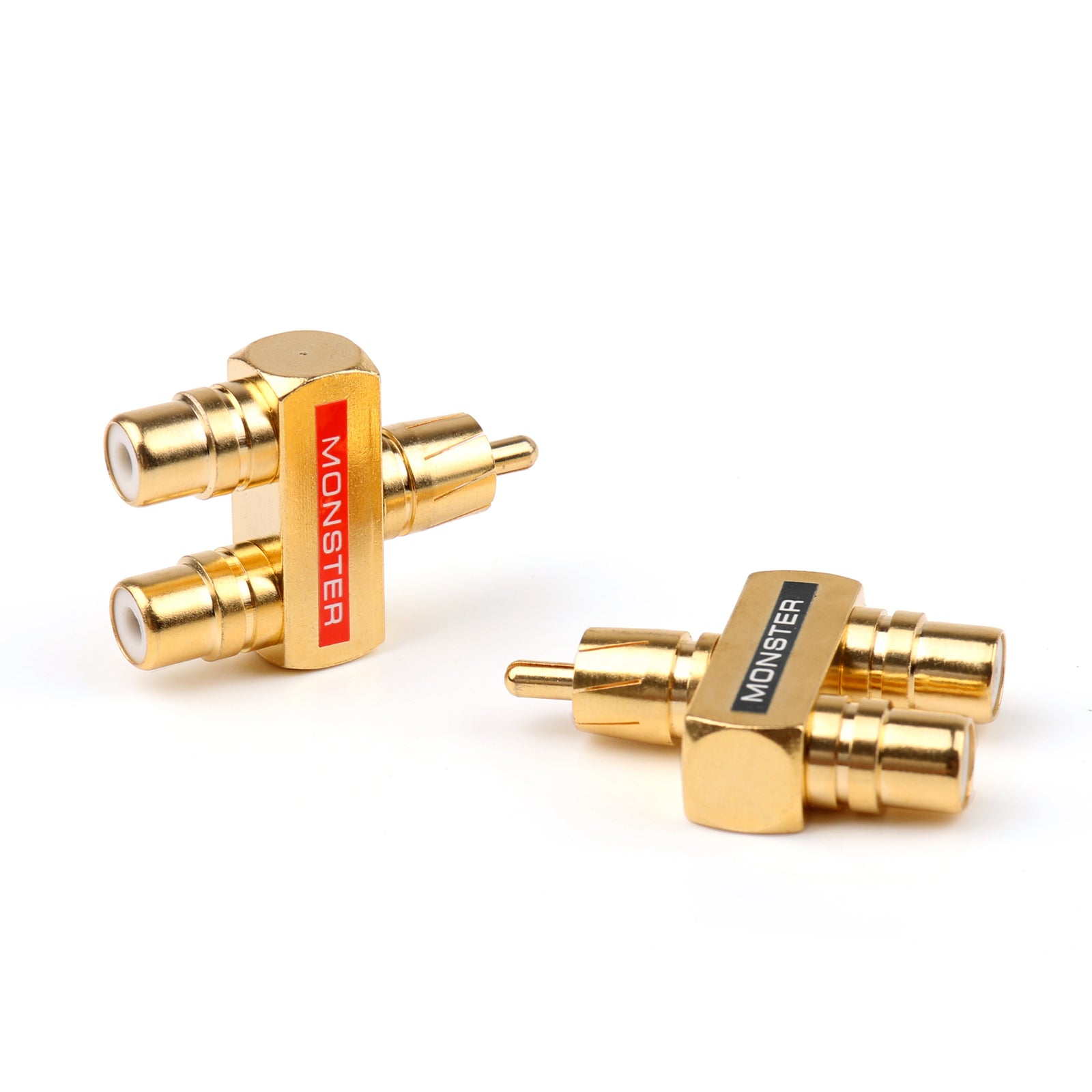 10 Pack Gold Plated RCA Audio Y Splitter Cable - 1 Male to 2 Female Connector Adapter for Home Theater, Car Audio & Speaker Systems