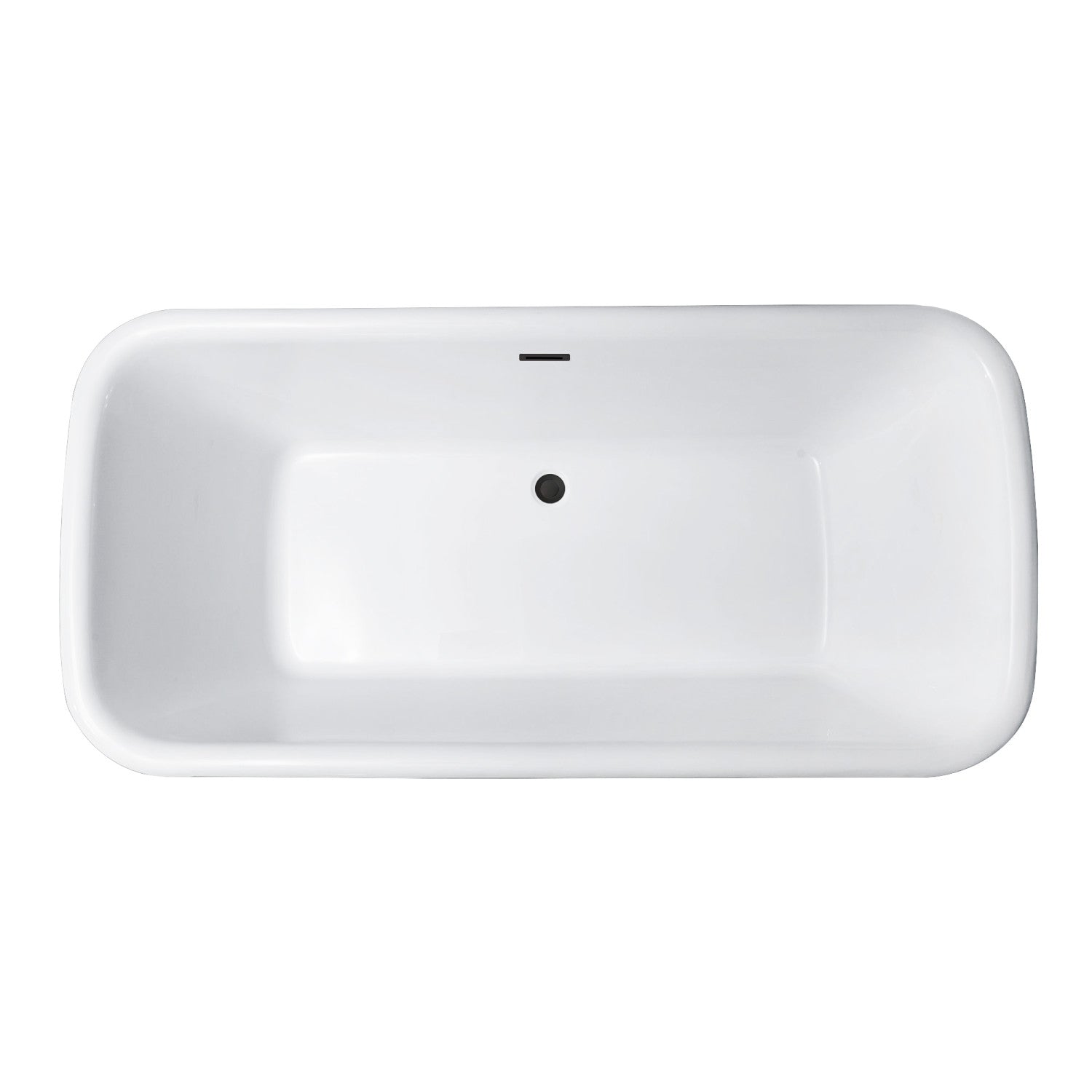 Aqua Eden 71 Inch Acrylic Oval Rectangular Double Ended Pedestal Bathtub - Glossy White/Matte Black Freestanding Soaking Tub with Drain (No Faucet Holes) | Luxury Bathroom Upgrade for Spa-Like Relaxation