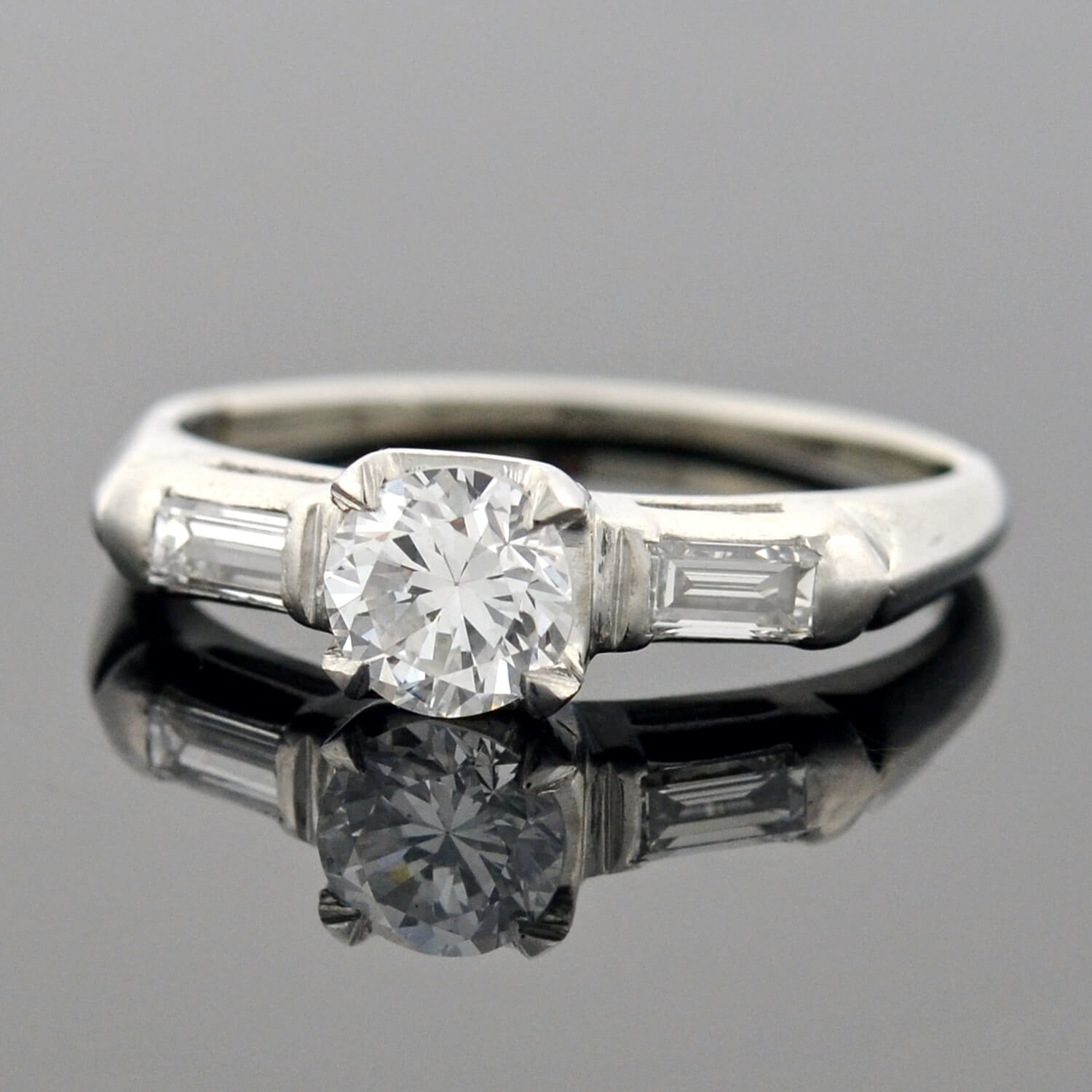 Vintage Platinum Diamond Engagement Ring 0.52ct - Classic Solitaire Wedding Band for Proposal, Anniversary & Special Occasions