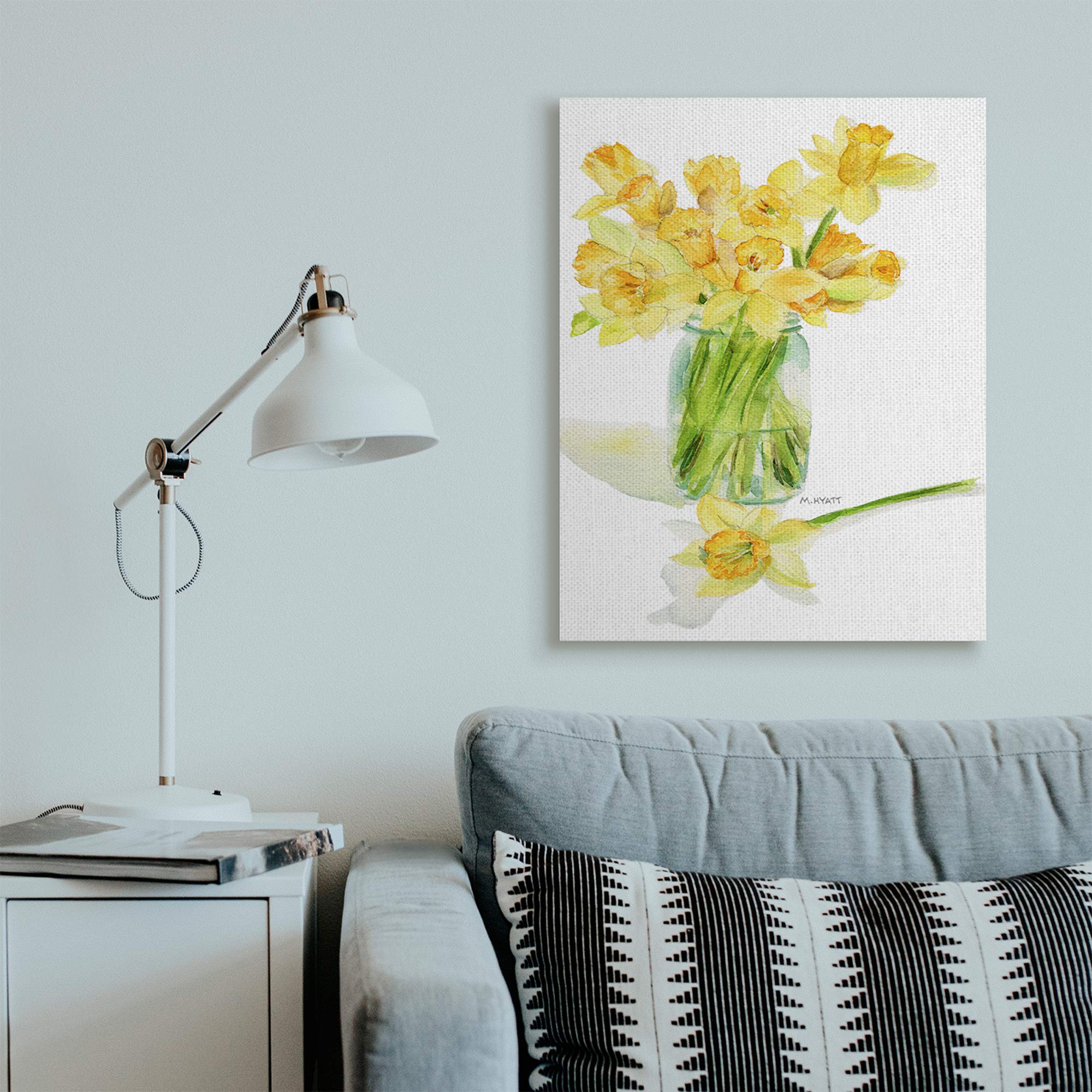 Stupell Industries Yellow Daffodil Bouquet in Canning Jar Canvas Wall Art - 30