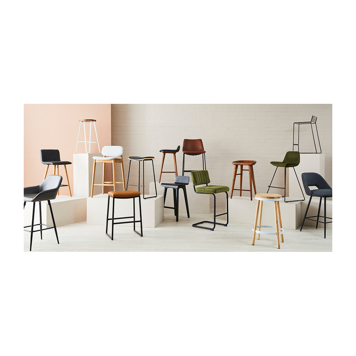 Luxury Blake Velvet Bar Stool - Modern Kitchen Island & Counter Height Stool with Padded Seat - Perfect for Home, Cafe & Restaurant Decor
