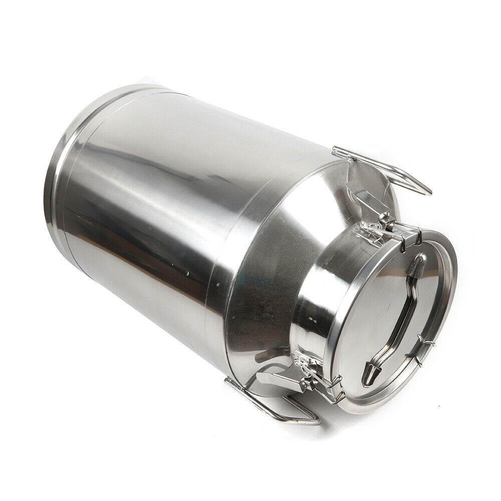 LOYALHEARTDY 15.85 Gallon (60L) Stainless Steel Milk Can & Wine Pail with Airtight Sealed Lid - Food Grade Storage Container for Milk Transport, Fermentation, Bulk Liquid Storage - Perfect for Dairy Farms, Wineries & Home Brewing