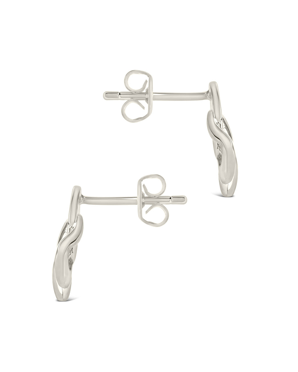 Lennox Interlocking Chain Stud Earrings for Women - Sterling Silver Minimalist Dainty Jewelry - Perfect for Everyday Wear, Date Night & Gifting