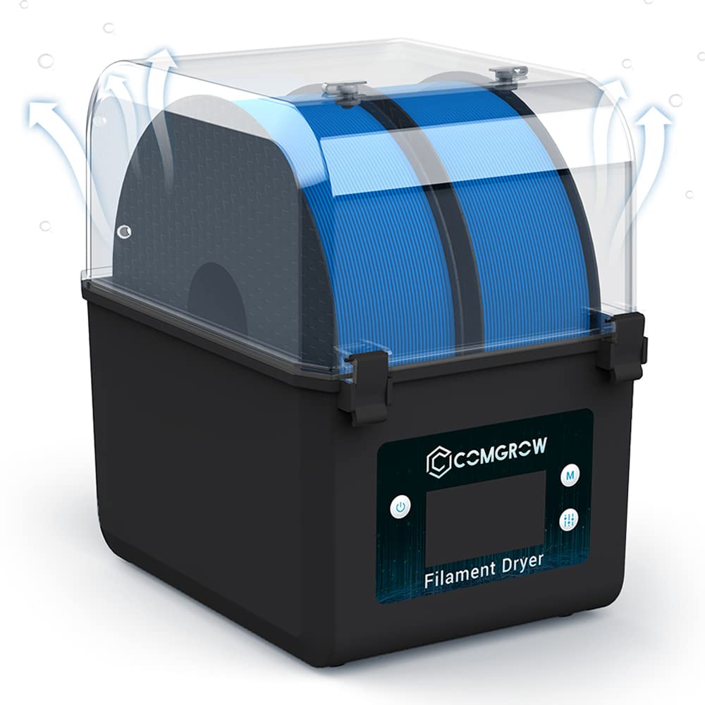 Comgrow Upgraded 3D Printer Filament Dryer Box - Large Capacity 2KG Filament Dehydrator for PLA, PETG, TPU, ABS - Compatible with 1.75mm & 2.85mm Filament | Perfect for 3D Printing, Storage & Moisture Protection