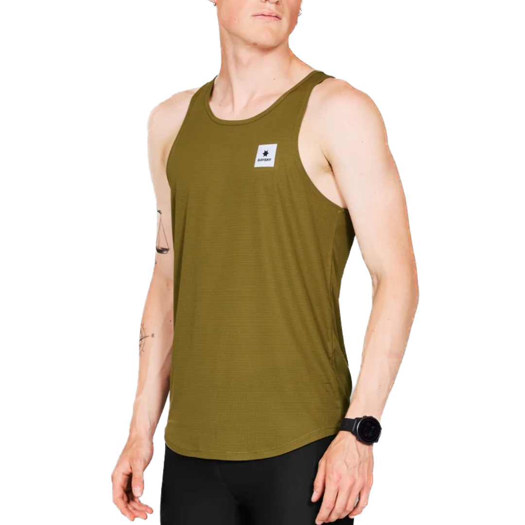 SAYSKY Men's Performance Running Singlet - Lightweight, Breathable Workout Tank Top for Gym, Jogging & Marathon Training