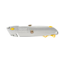 STANLEY 6 3/8 Inch Retractable Utility Knife - Heavy Duty Safety Cutter with Pocket Clip for Construction, DIY Projects & Packaging - 10 Pack (499)