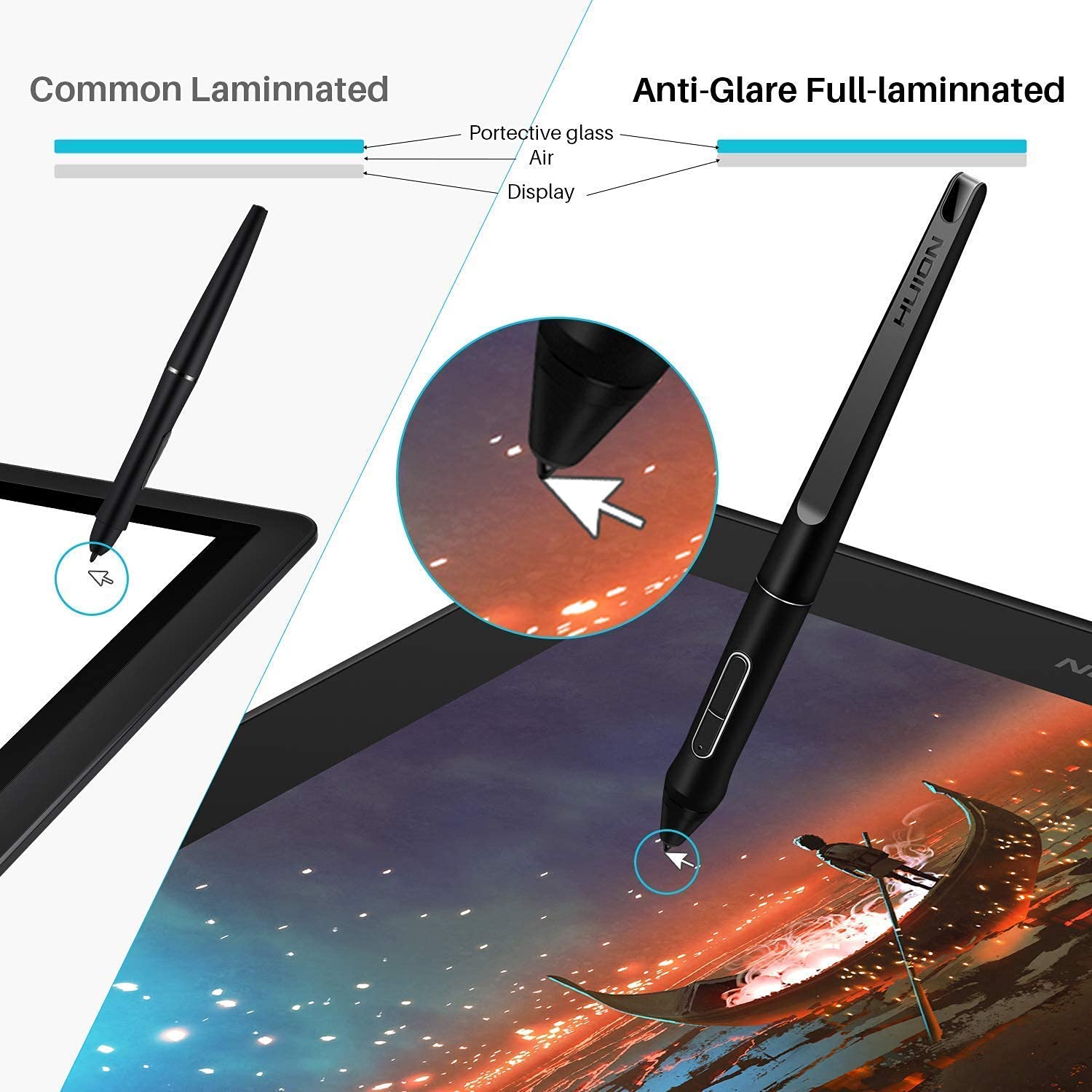 HUION Kamvas Pro 16 2.5K Drawing Tablet with Screen & Stylus - HUION Inspiroy H640P Graphics Pen Tablet for Digital Art, Animation, Design - Perfect for Artists, Illustrators & Graphic Designers (Home Studio & Office Use)