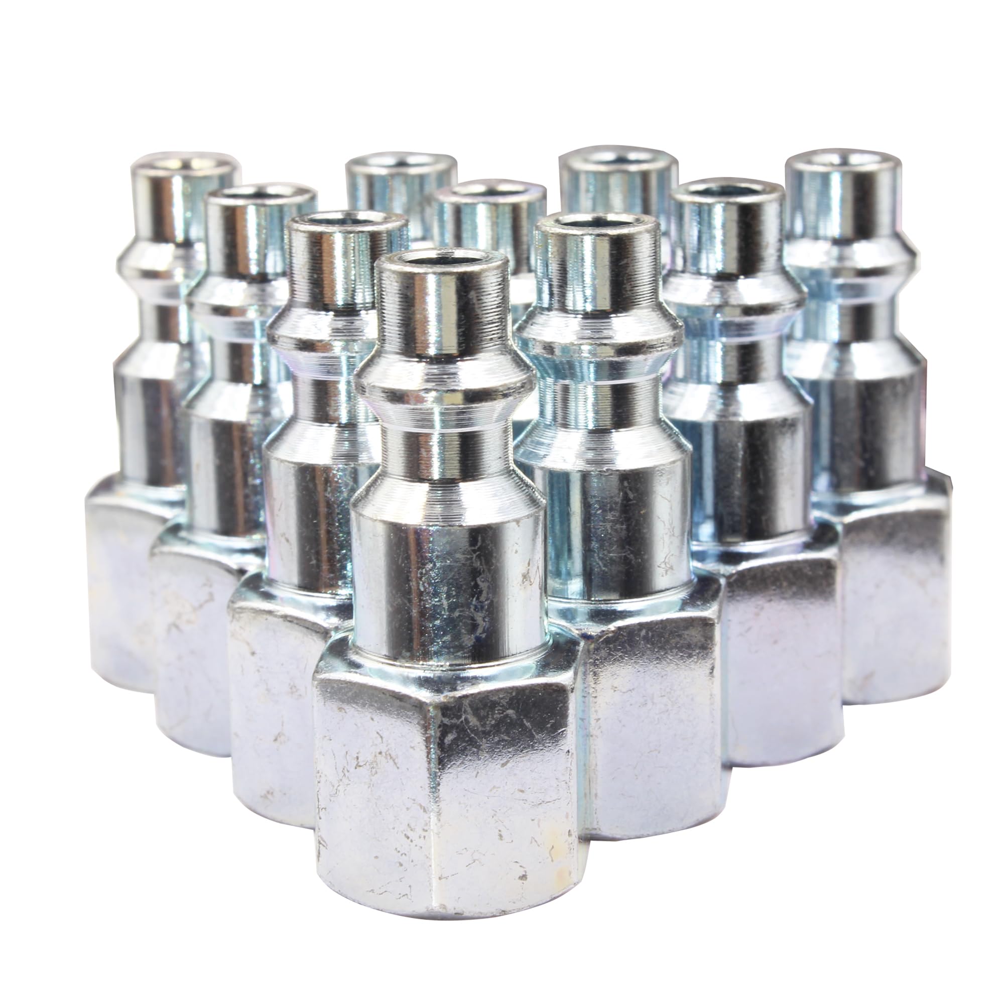 1/4 Inch NPT Steel Air Compressor Quick Connect Adapter - 10PCS Industrial Grade Female Air Hose Fittings for Pneumatic Tools, Workshop & Garage Use