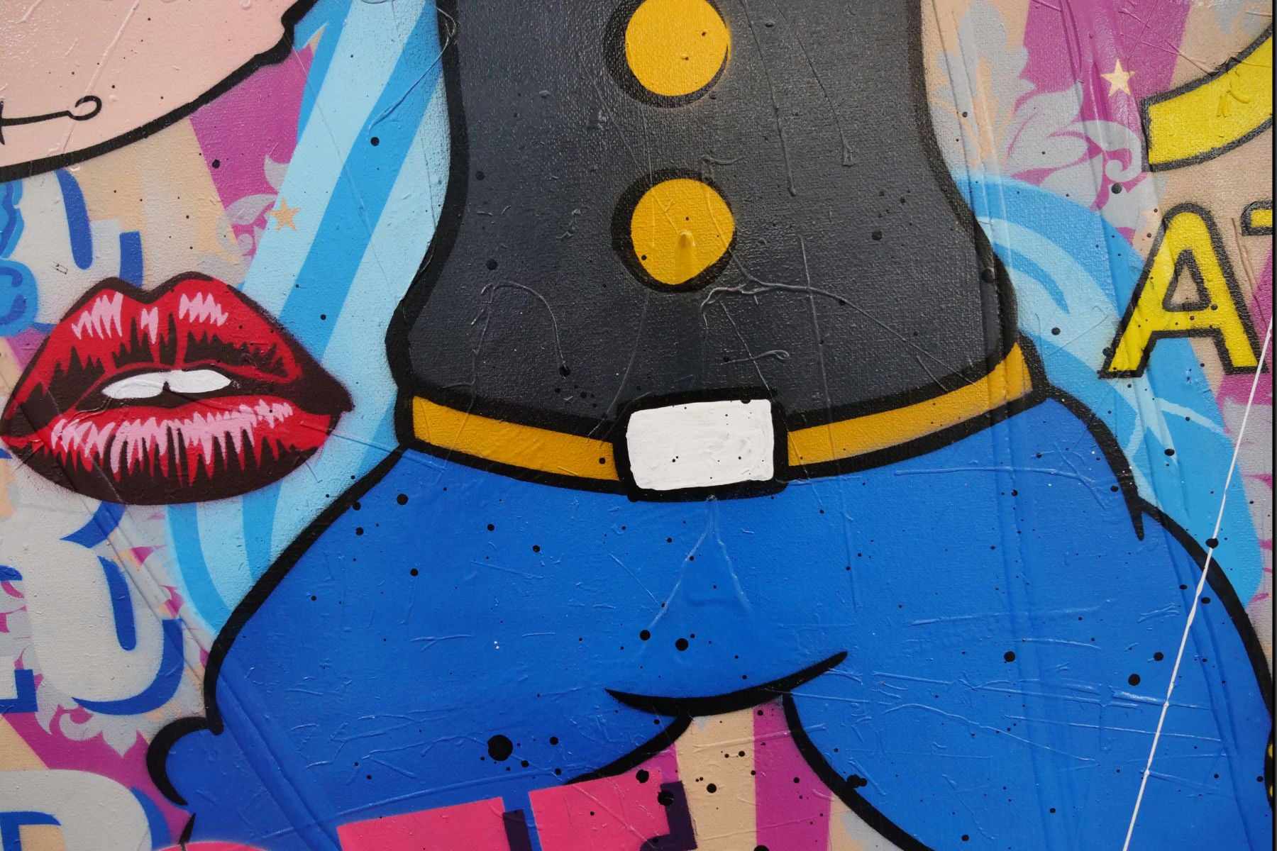 240cm x 120cm Popeye Textured Urban Pop Art Canvas Painting - Modern Wall Decor for Living Room, Bedroom & Office