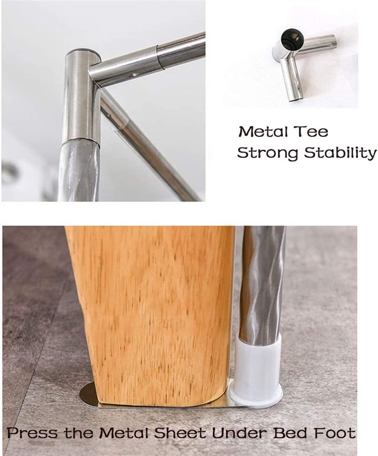 Premium Stainless Steel Bed Canopy Bracket Set - Heavy Duty 24mm Mosquito Net Frame with Reinforced Threaded Stand & Metal Tee Connectors for 1.8x2m Beds - Perfect for Bedroom Decor, Outdoor Camping & Mosquito Protection
