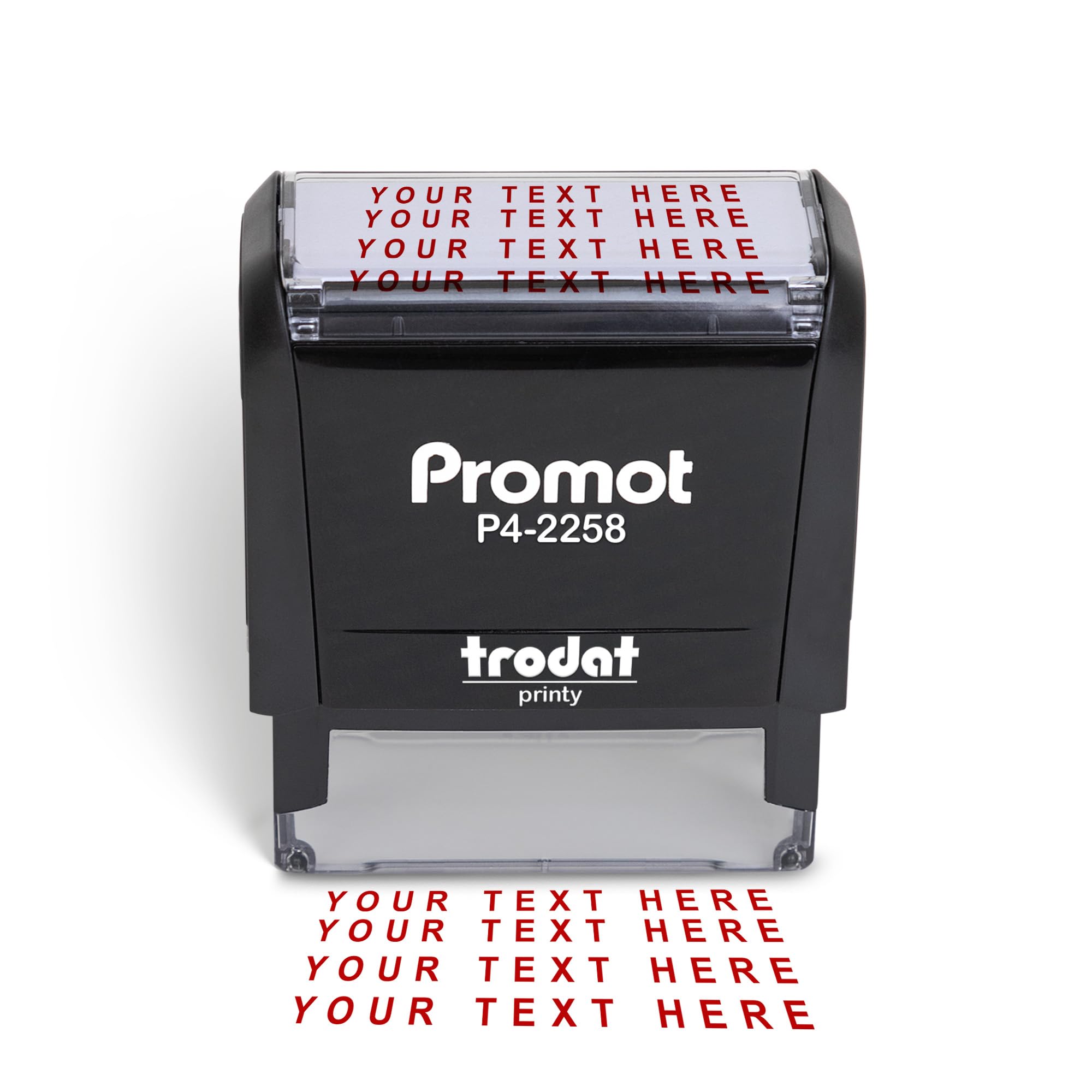 Custom Self-Inking Stamp - Personalized Address Stamp with 4 Lines of Text, Easy Ink Replacement, Large Office Stamp for Business, Home & Mail Organization